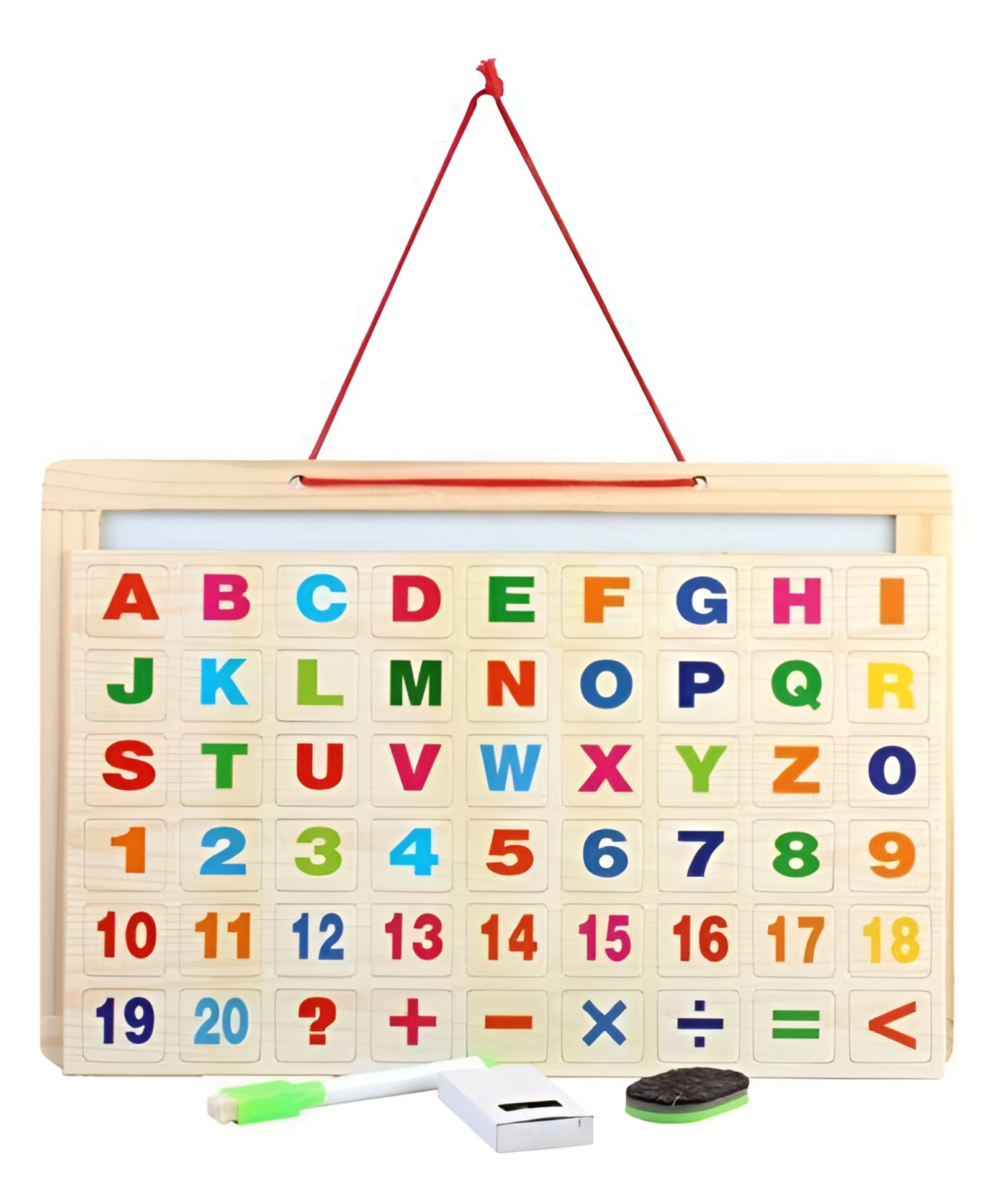 NEGOCIO White & Black Board with Magnetic Alphabets & Numbers Creative Writing Board for Kids/Write N Wipe Slate with Duster,Chalk Stick & Marker for Kids - PACK OF 1 - COLOR MAY VARY-image-17