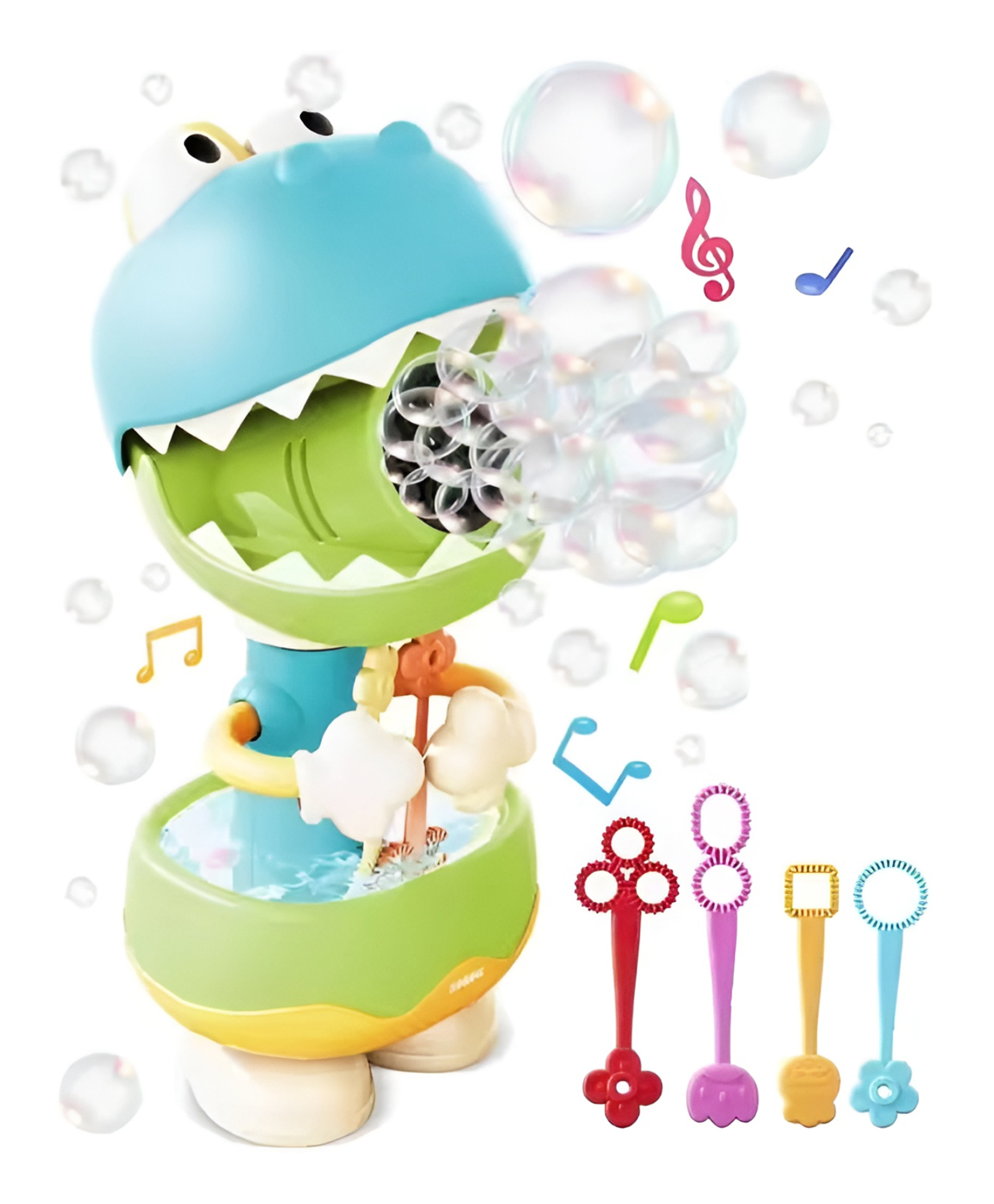 NEGOCIO Cute Dinosaur Bubble Machine Outdoor Kids Electric Blowing Bubbles Maker Toy with Bubble Solution - PACK OF 1 - COLOR MAY VARY-image-20