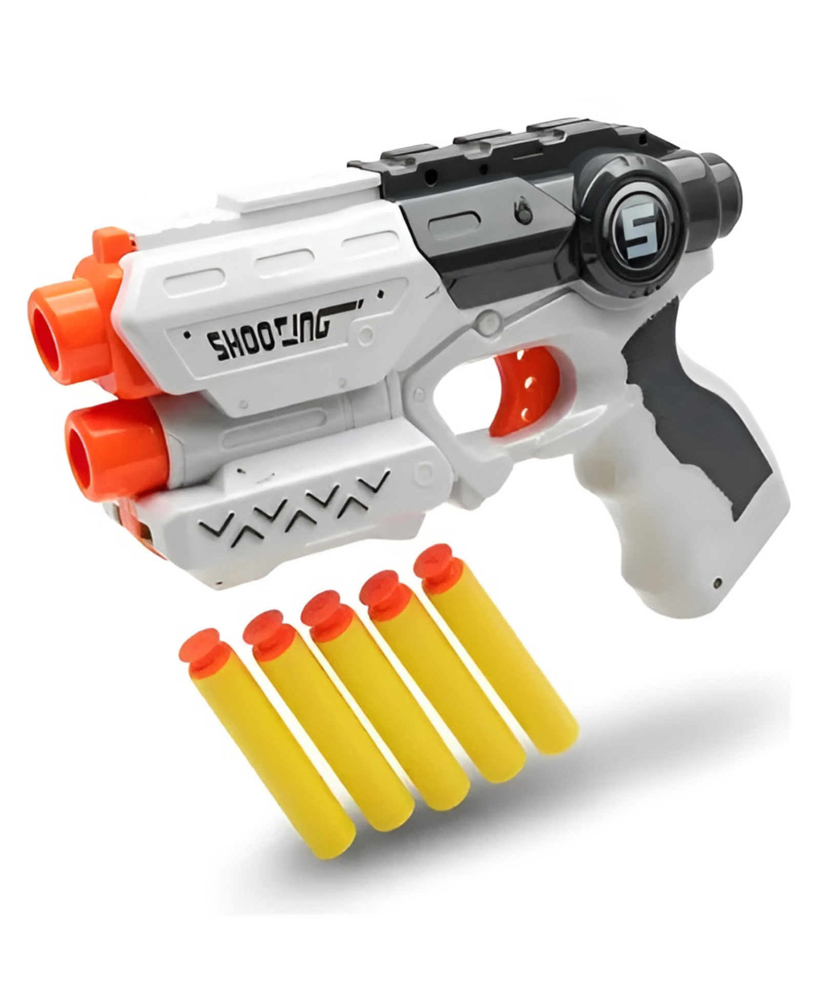 NEGOCIO Heat Soft Space Gun RAVIL-V Shooting Toy Gun for Kids Boys with Darts & Plastic Bullets | Manual Action Blaster Pistol Toy - PACK OF 1 - COLOR MAY VARY-image-2