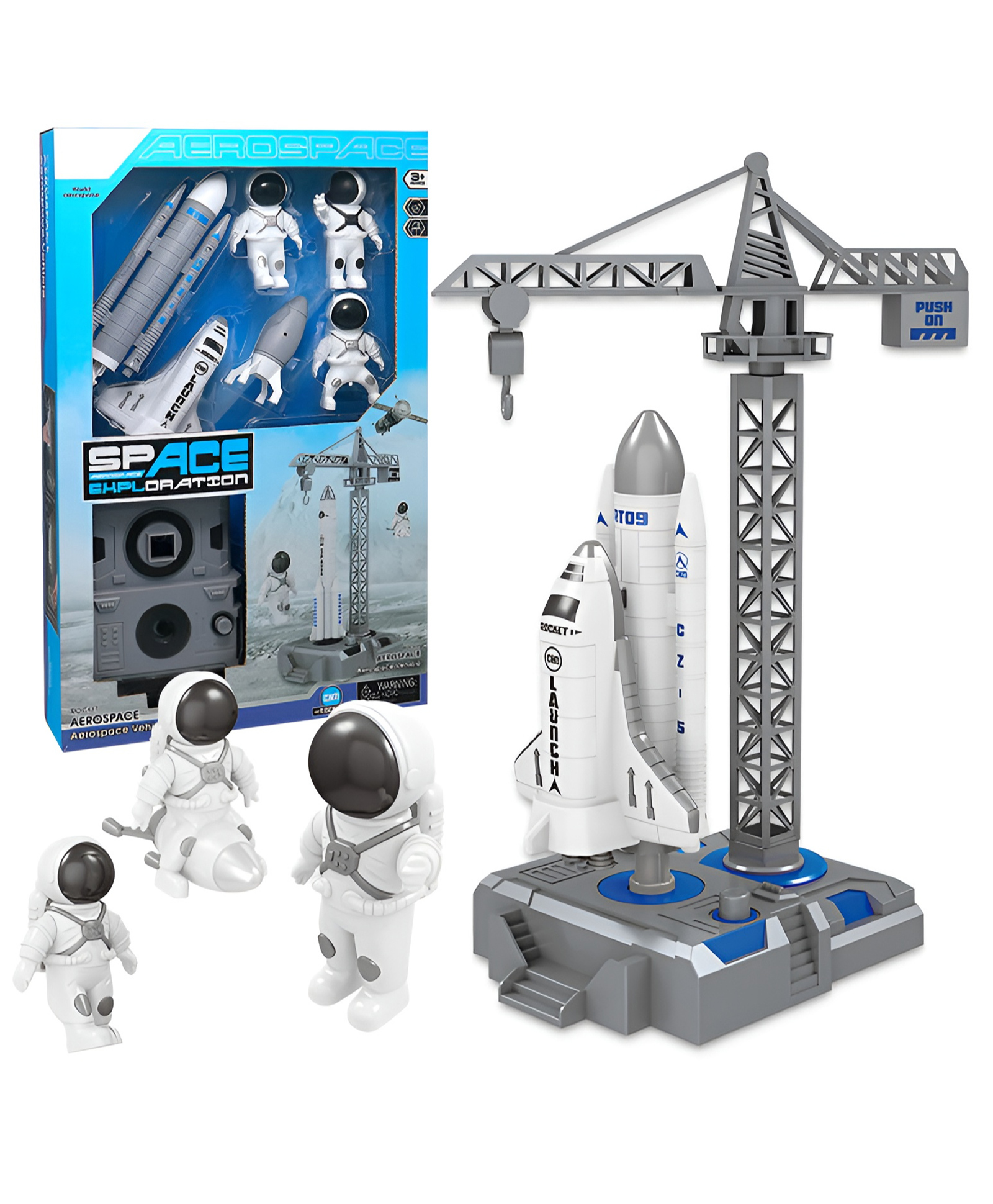 NEGOCIO Space Aerospace Exploration Rocket Launch Pad Playset with Astronaut Figures, Push-to-Launch Feature - PACK OF 1- COLOR MAY VARY-image-42