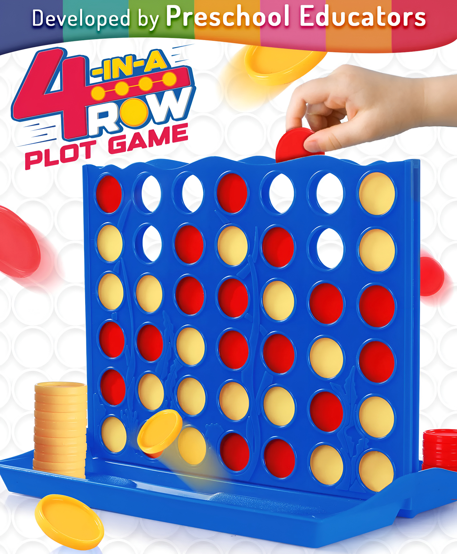 NEGOCIO Premium Connect 4-in-a-Row (Plot & Strike Game) for Kids | Classic 2-Player Strategy Activity | Boosts Logical Skills | High Quality | For Gifting- PACK OF 1- COLOR MAY VARY-image-13