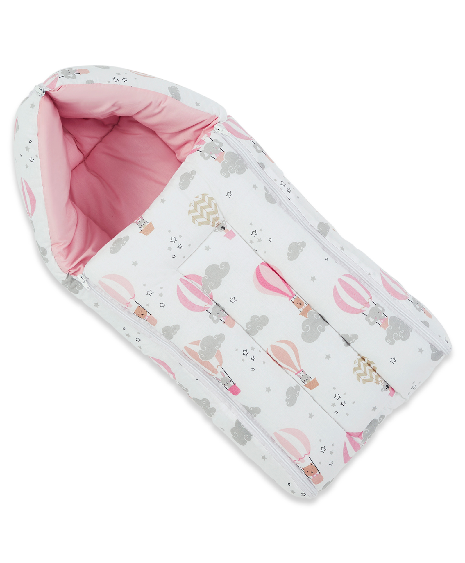Haus & Kinder 3 in 1 Cotton Carrier Nest cum sleeping bag, Tiny Journeys ( Newborn - 6 Months)-picture-44
