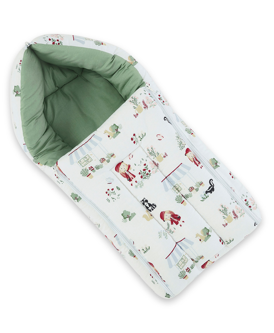 Haus & Kinder 3 in 1 Cotton Carrier Nest cum sleeping bag, Scarlet ( Newborn - 3 Months)-picture-20