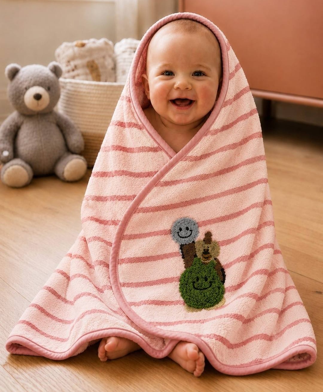 The little lookers Ultra Soft Baby Microfiber Bath Towel For Toddlers - Red-image-43