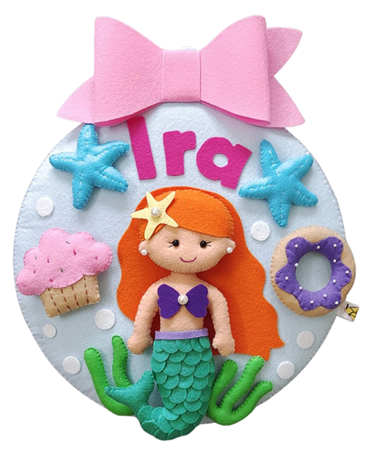 Kraft Affaires Personalized Felt Mermaid wall décor - Pink-image-27