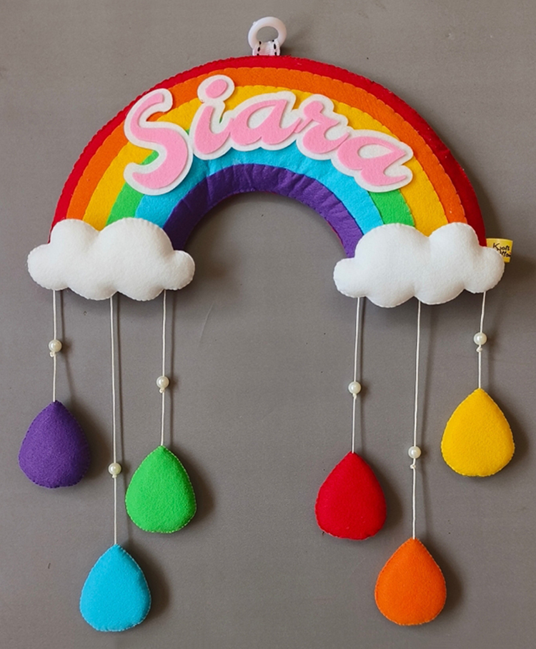 Kraft Affaires Personalized Felt Rainbow Name room décor - Multi color-picture-11