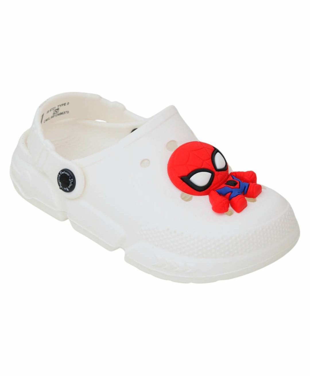 Yellow Bee Marvel Featuring Spider Man Applique Design Slingback Clogs - White-picture-17