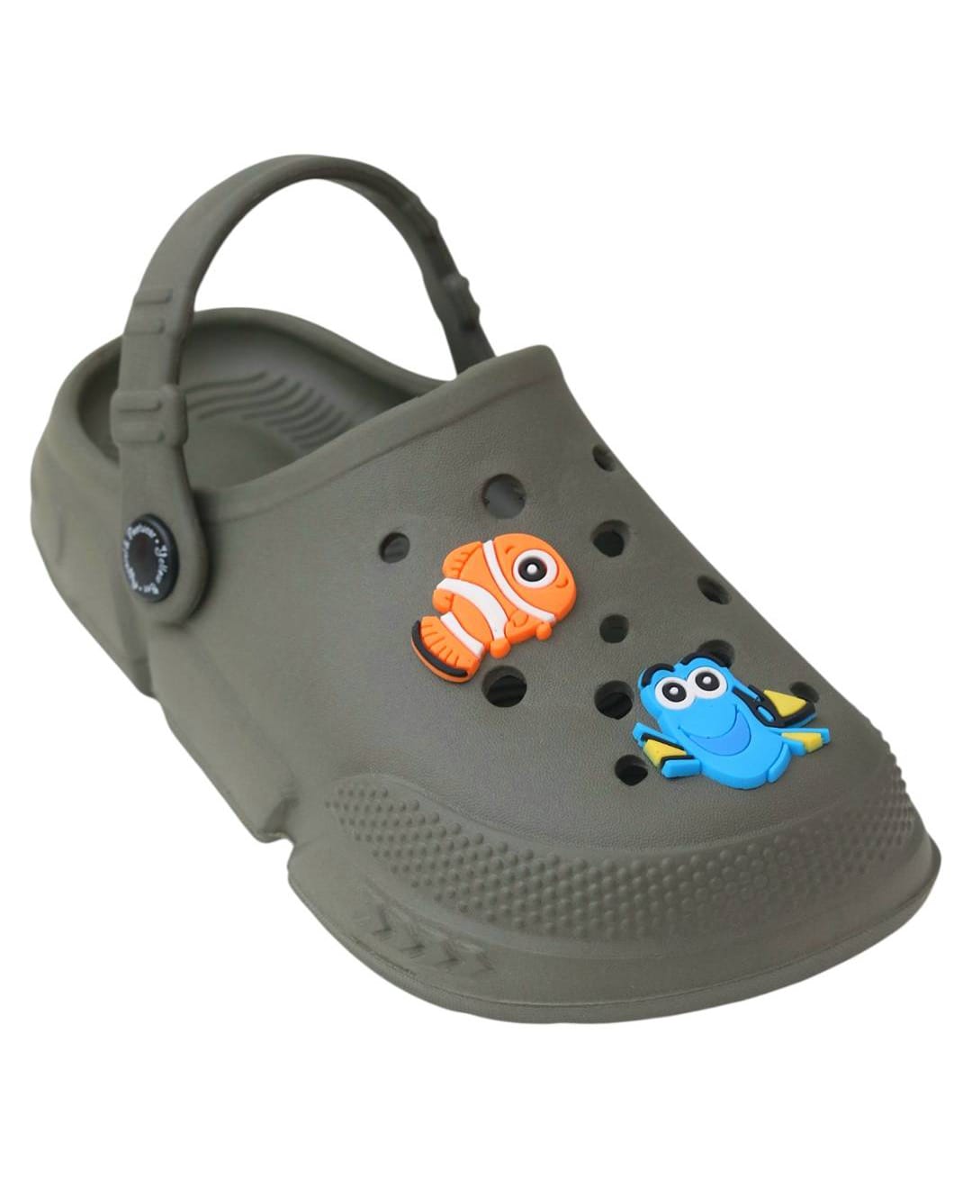 Yellow Bee Disney Featuring Nemo & Dory Applique Detailed Perforated Slingback Clogs - Olive Green-picture-11