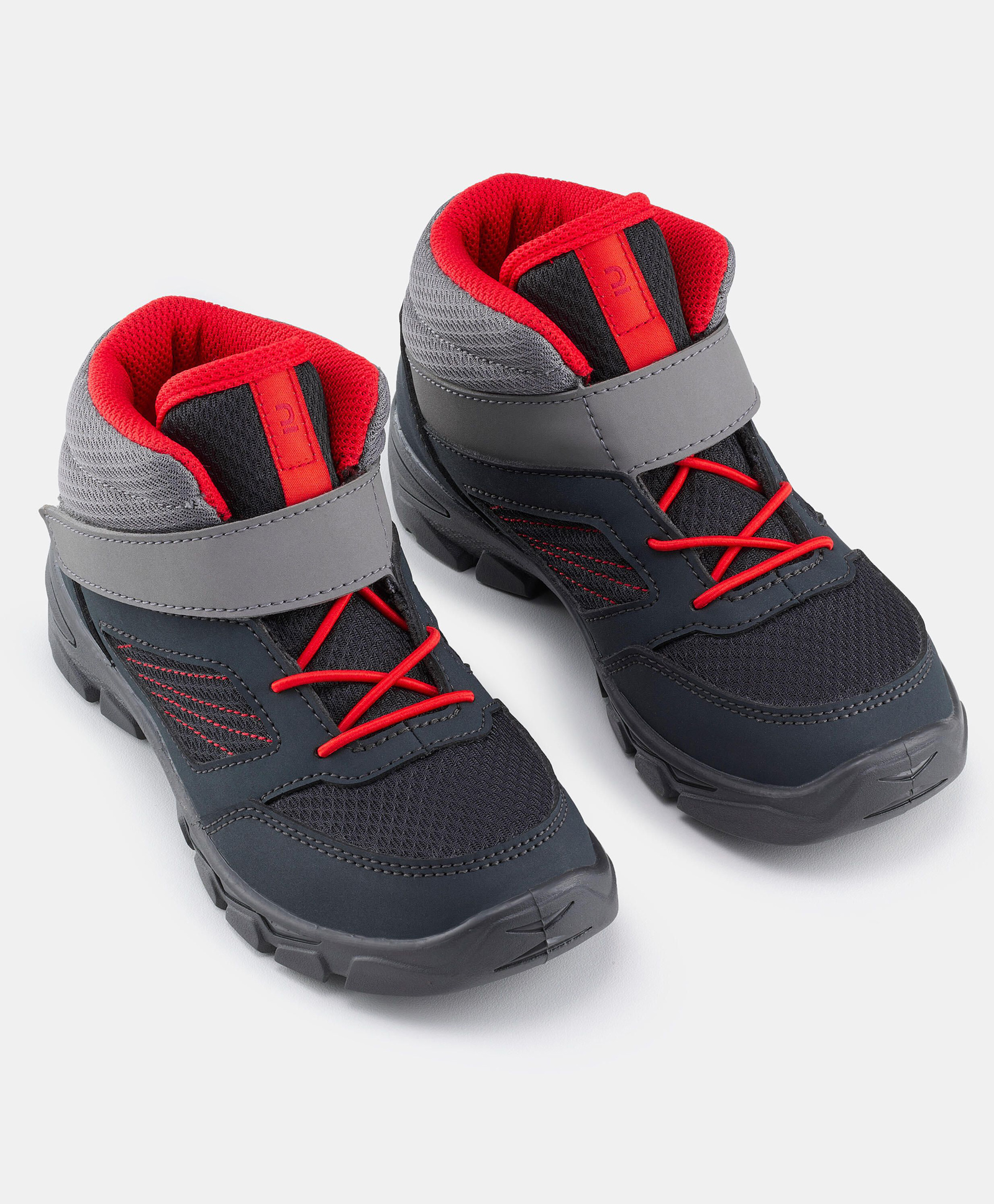 DECATHLON Quechua MH100 Mesh Detailed Abstract Design & Colour Blocked Velcro Closure Shoes - Grey-picture-28