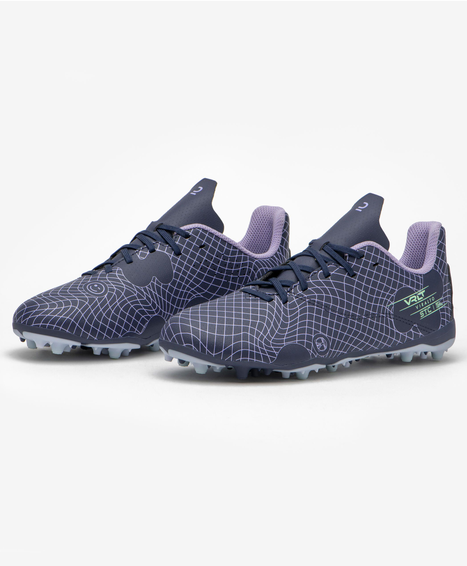 DECATHLON Kipsta Distorted Checked Lace Up Football Shoes - Purple-image-11