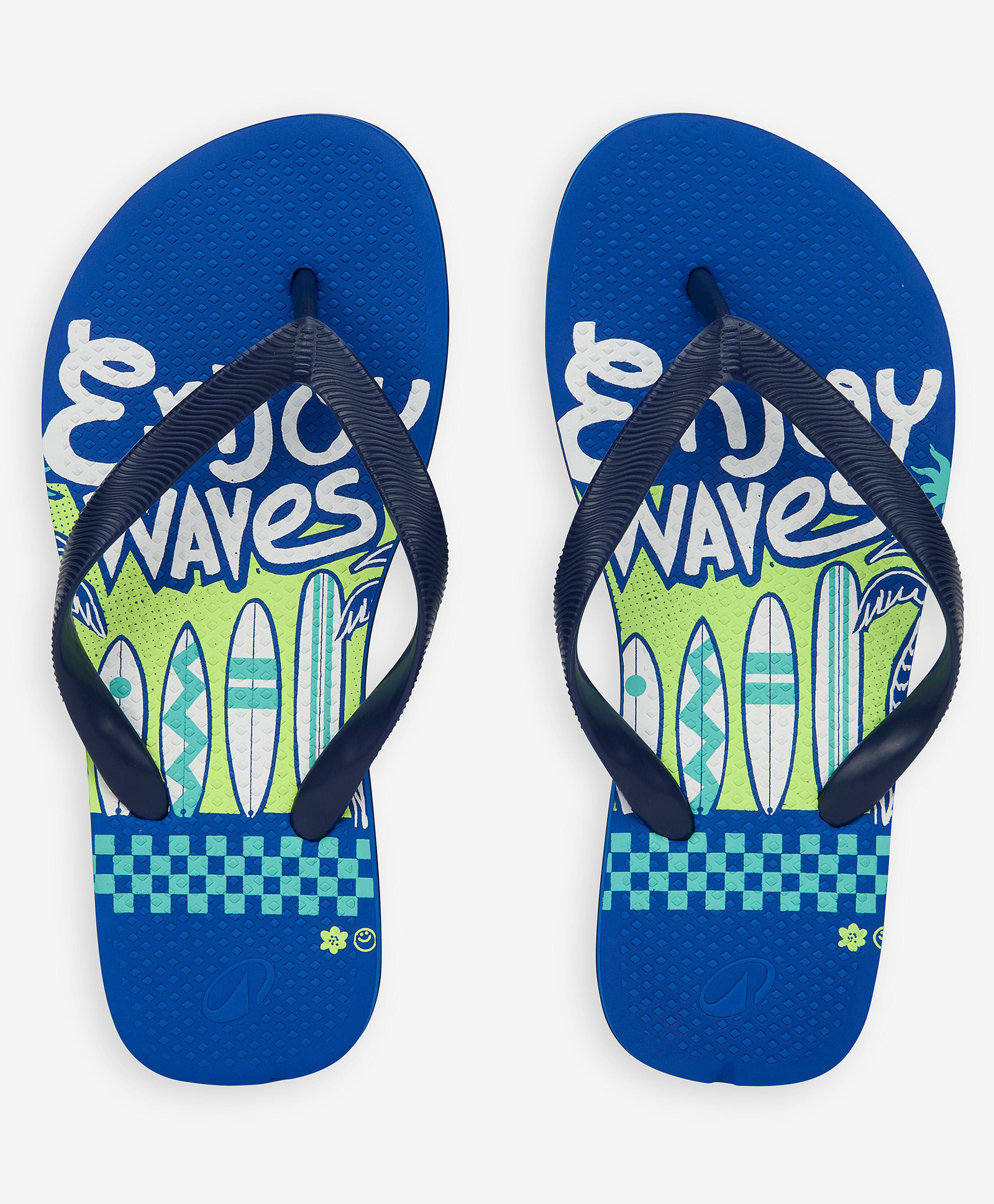 DECATHLON 500 Quivy Eva Surf Theme Designed Flip Flops - Blue-image-4