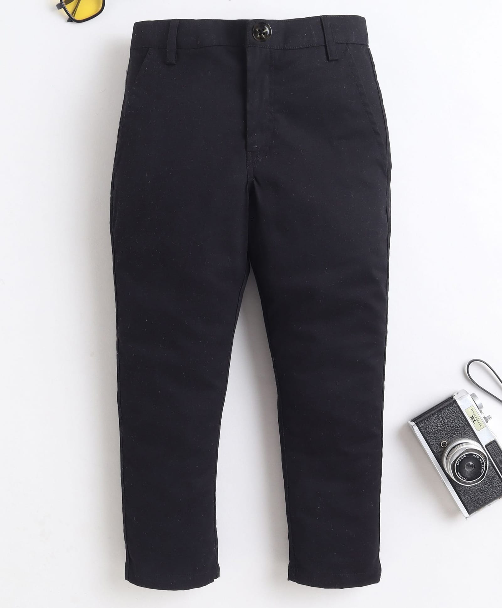 BAATCHEET Cottton Woven Solid Trousers - Black-picture-18