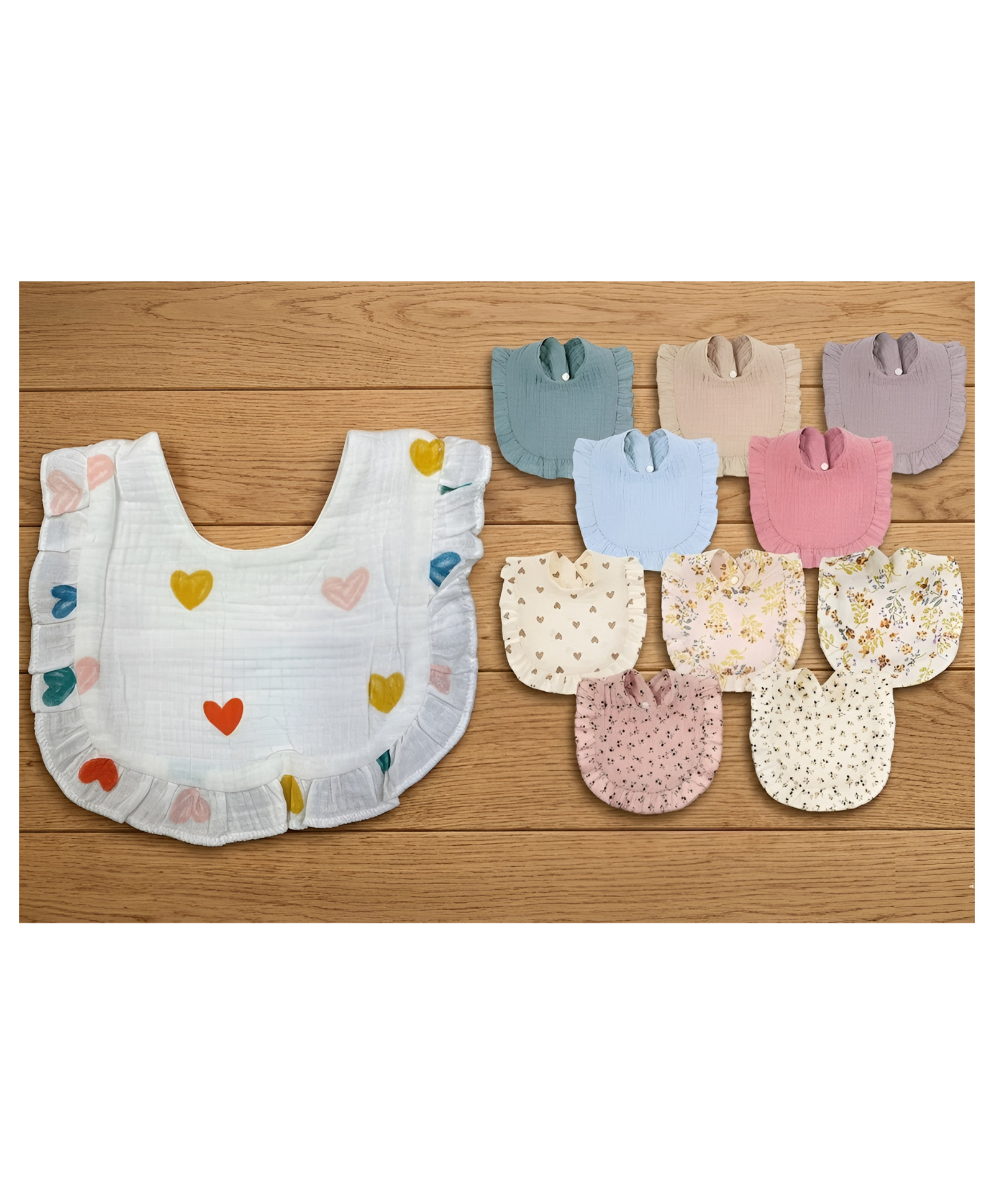 COZY VIBES Baby Bibs Drool Teething Bibs Lap Shoulder Baby Bibs Cotton Drool Bibs Absorbent Baby Bandana Bibs for Baby - PACK OF 1 - COLOR MAY VARY-image-4