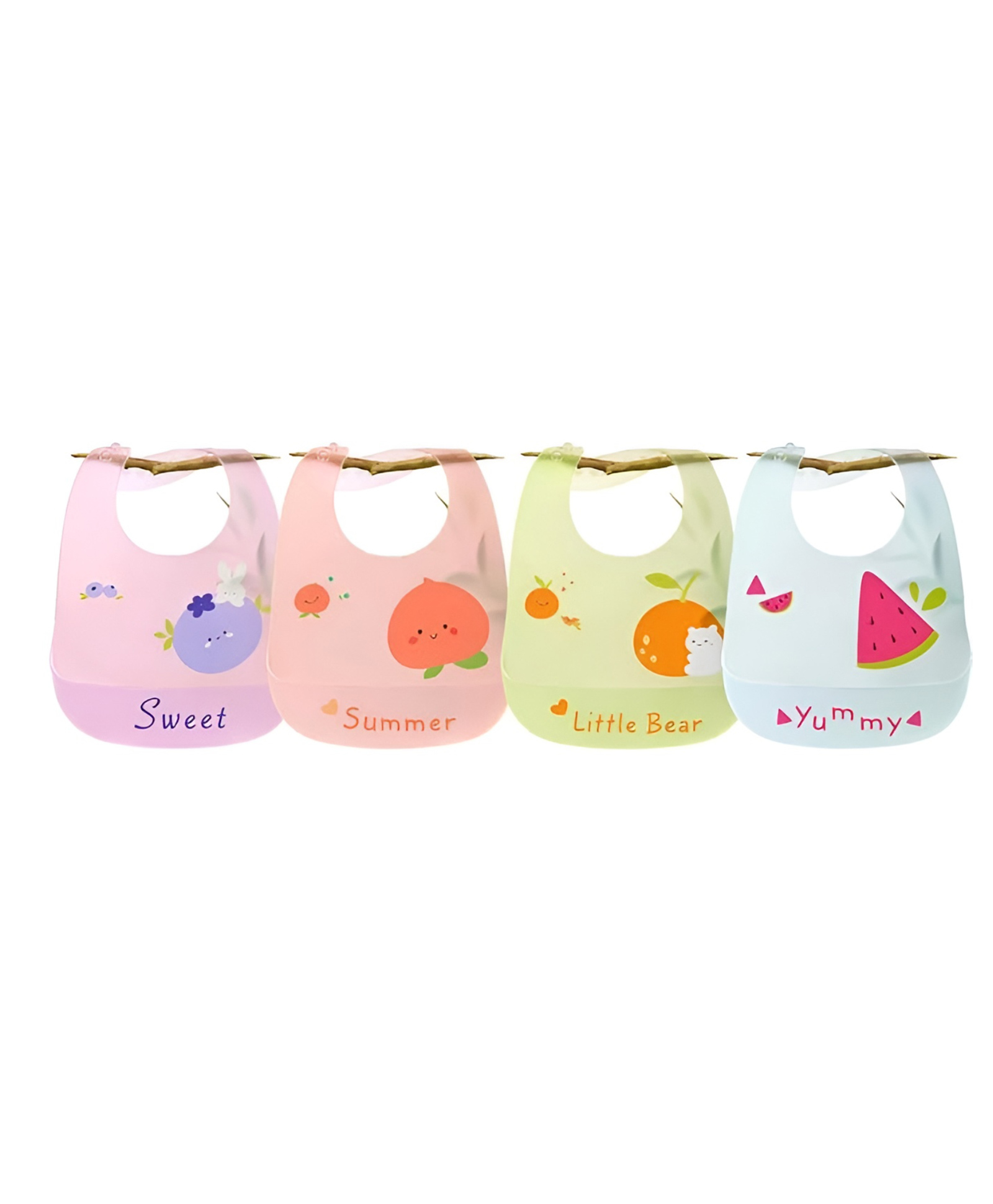 COZY VIBES Silicone Baby Bib Fruit Theme Waterproof Adjustable Feeding Bib for Baby Boys & Girls | Soft BPA-Free Silicone Bib for Eating - PACK OF 1 - COLOR MAY VARY-picture-22