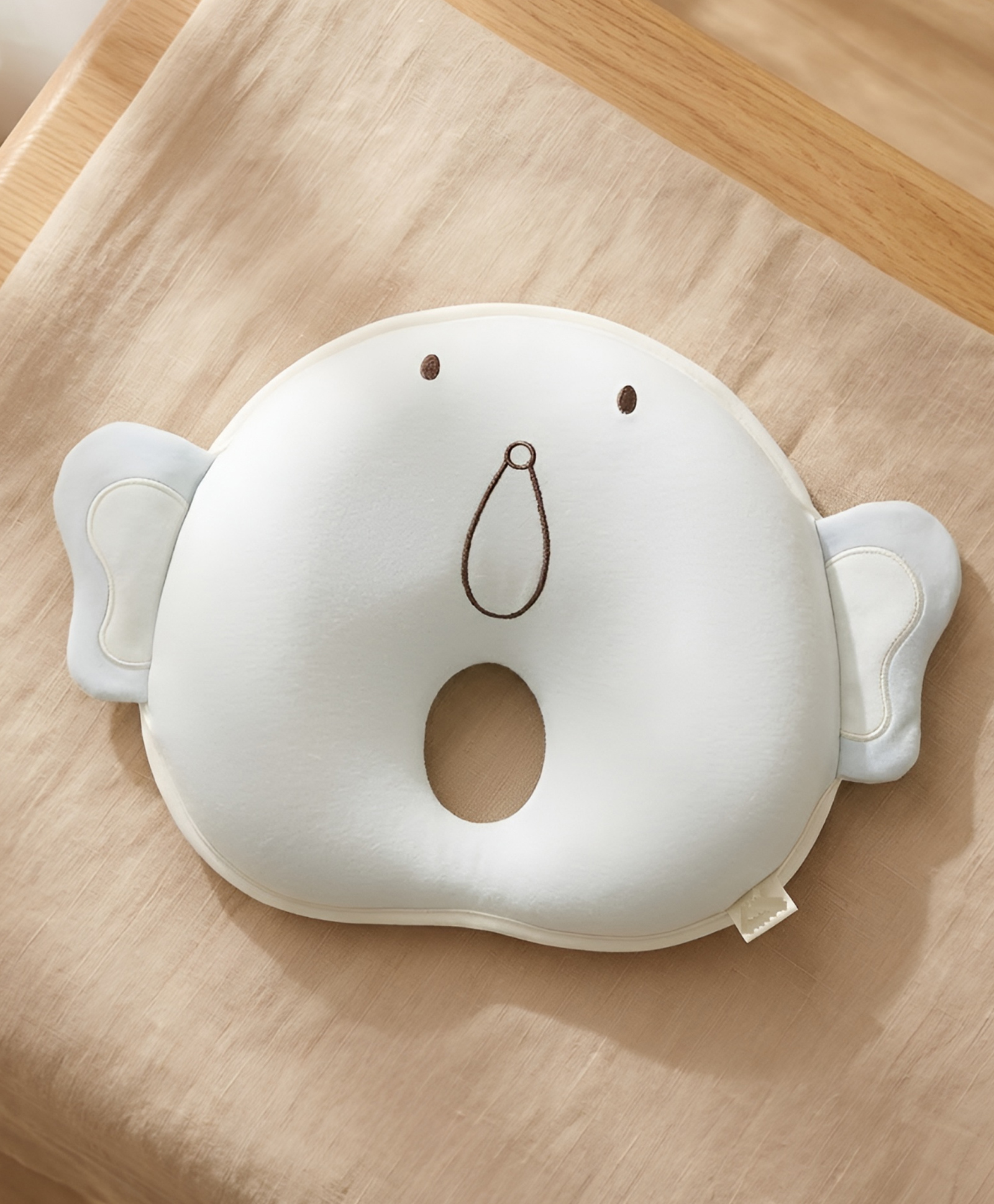 COZY VIBES New Baby Shaping Pillow for Newborns Aged 0-12 Months - Elephant-Shaped Pillow for Correct Head Shaping - PACK OF 1 - COLOR MAY VARY-image-0