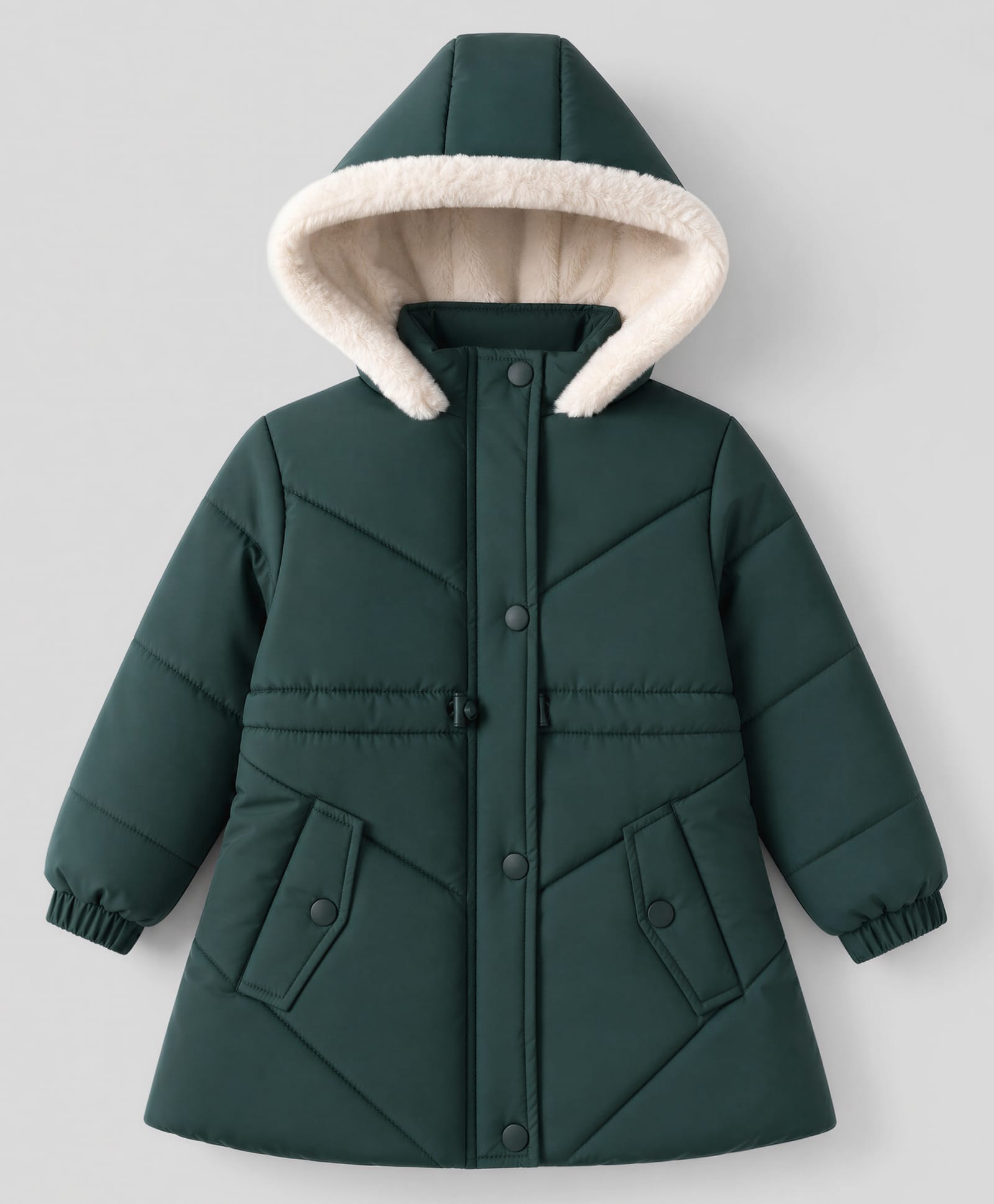 Babyhug Woven Full Sleeves Padded/Quilted Winter Jacket - Green-image-47