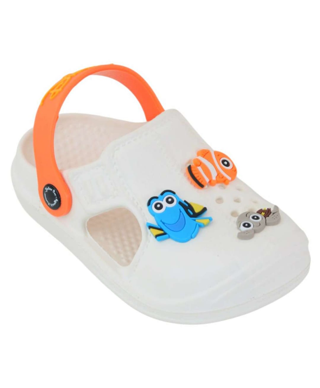 Yellow Bee Disney Featuring Nemo & Dory Theme Applique Detailed Slingback Clogs - White-picture-23