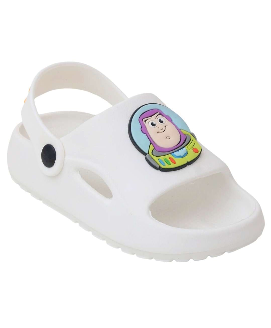 Yellow Bee Disney Pixar Featuring Buzz Lightyear Applique Detailed Slingback Sandals - White-picture-9
