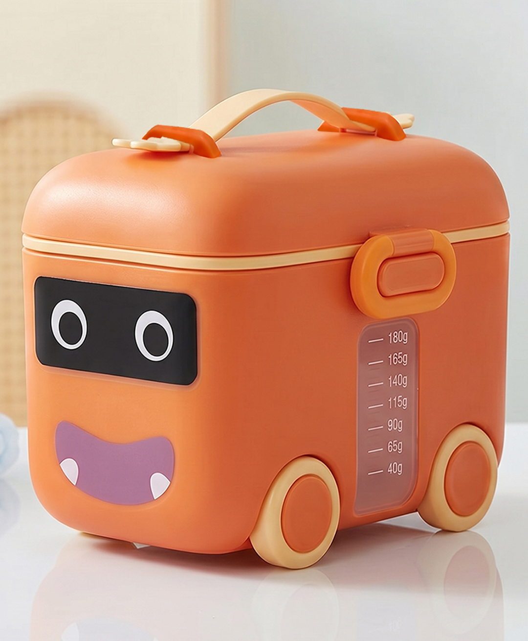 StarAndDaisy Formula Milk Container for Baby Milk Powder with Scoop Holder Portable Formula Dispenser Airtight Baby Food Storage Container for Travel Feeding and Daily Use Bus Orange-picture-19
