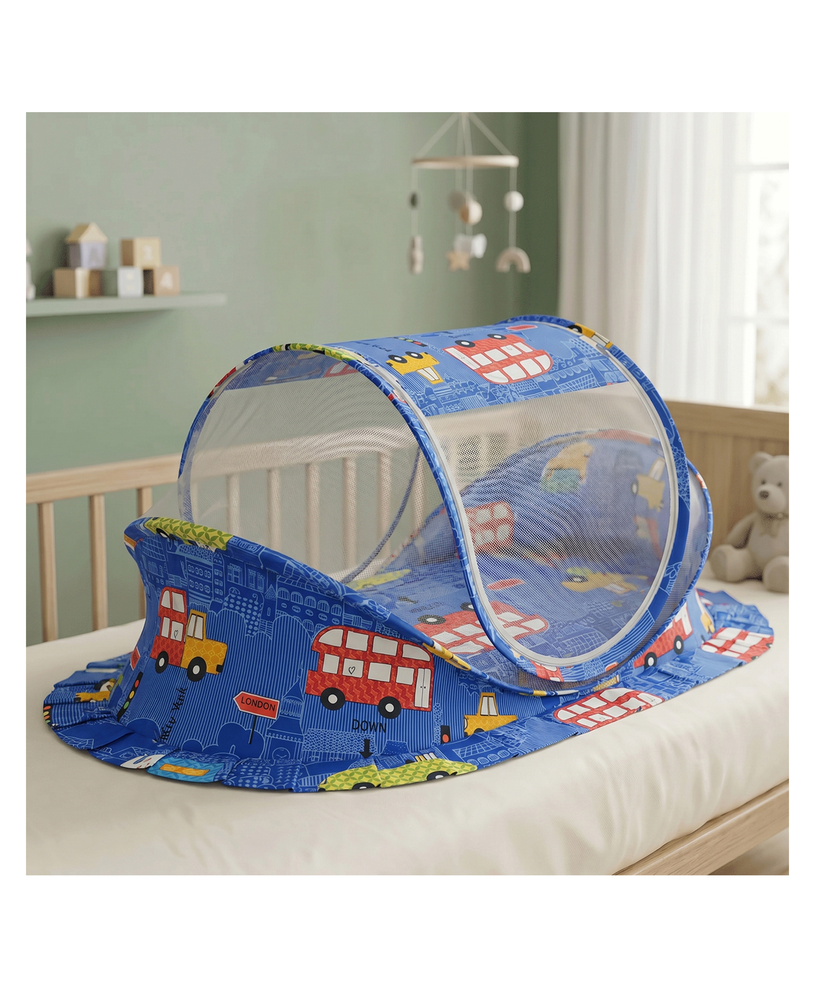 StarAndDaisy Baby Mosquito Net for Babies 0 to 12 Months with Mattress and Head Pillow Safe Comfortable Breathable Mesh Design for Infants and Toddlers Peaceful Sleep Indoor and Outdoor Use-image-10