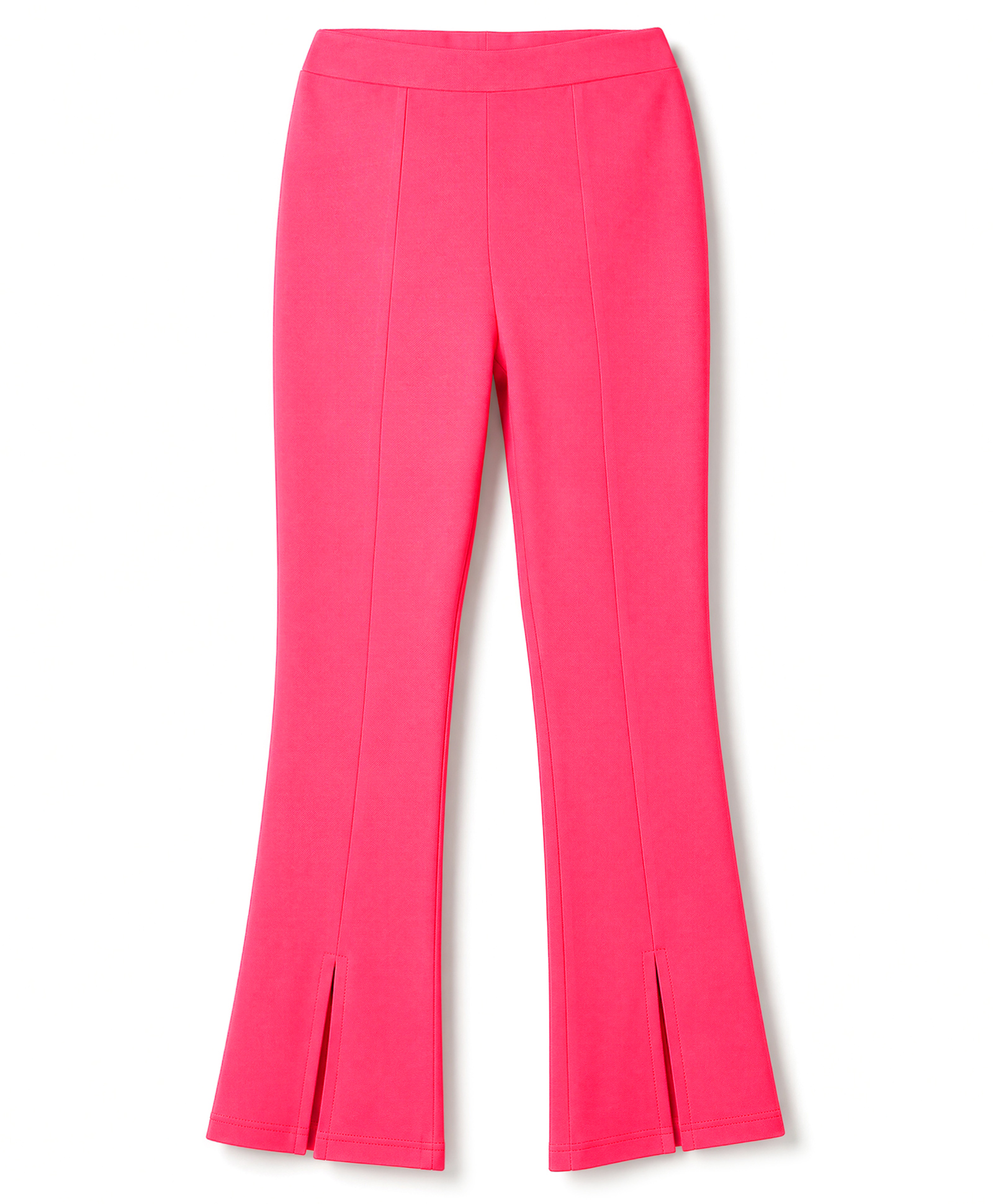 Pine Kids Cotton Lycra Knit Full Length Solid Flared Leggings - Dark Pink-picture-14