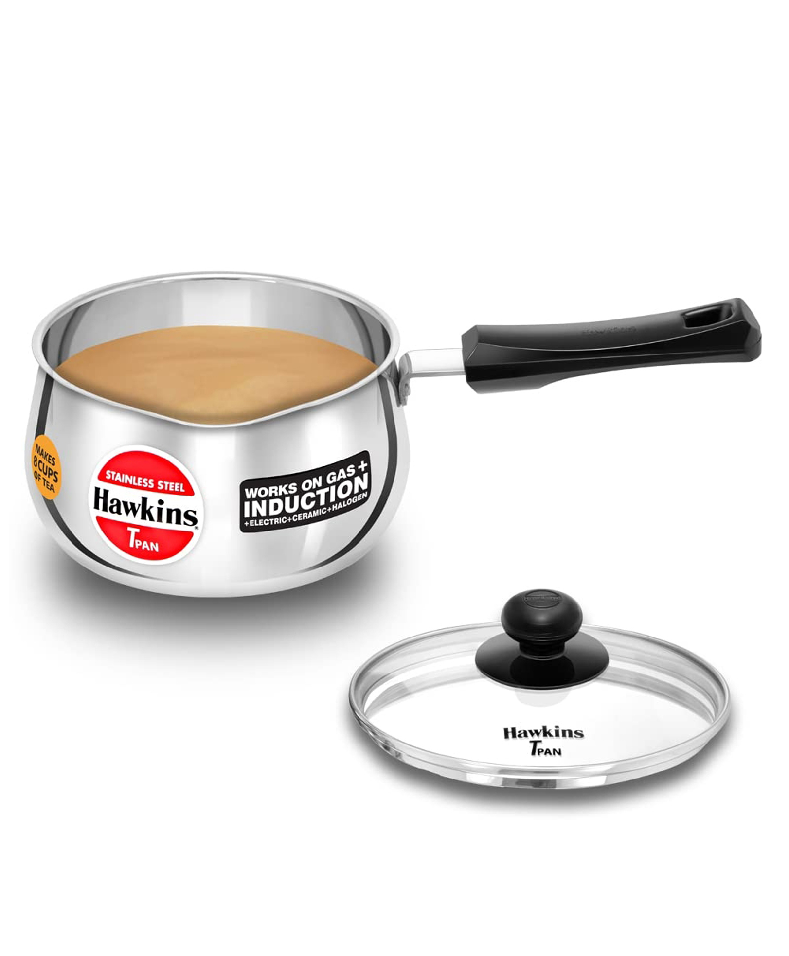 Hawkins Stainless Steel TPan with Glass Lid, Induction Saucepan, Steel Utensil, 2L- Silver-image-31