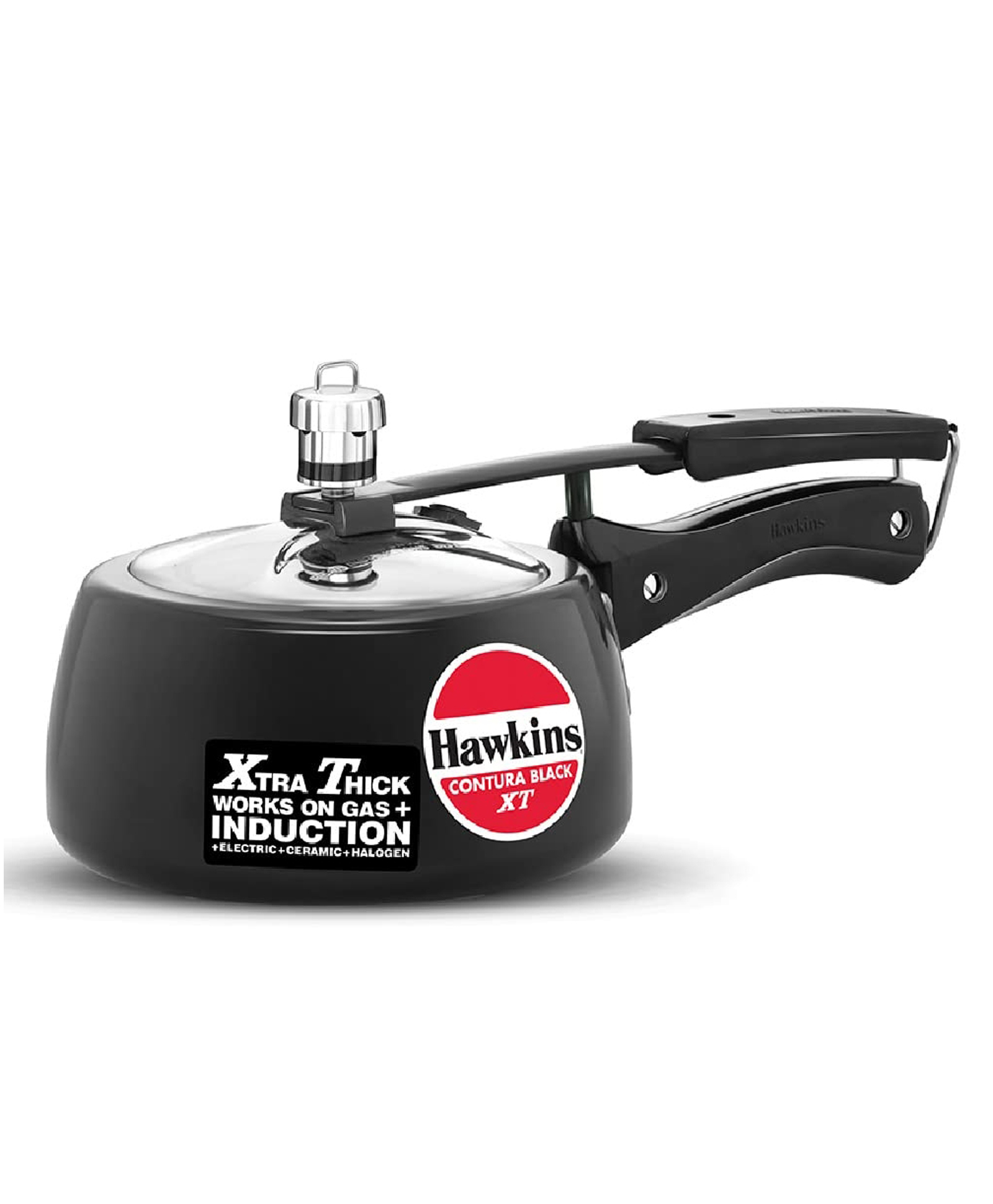 Hawkins Contura Black XT Pressure Cooker, Small Induction Cooker, Extra Thick Handi Cooker 1.5L - Black-image-34