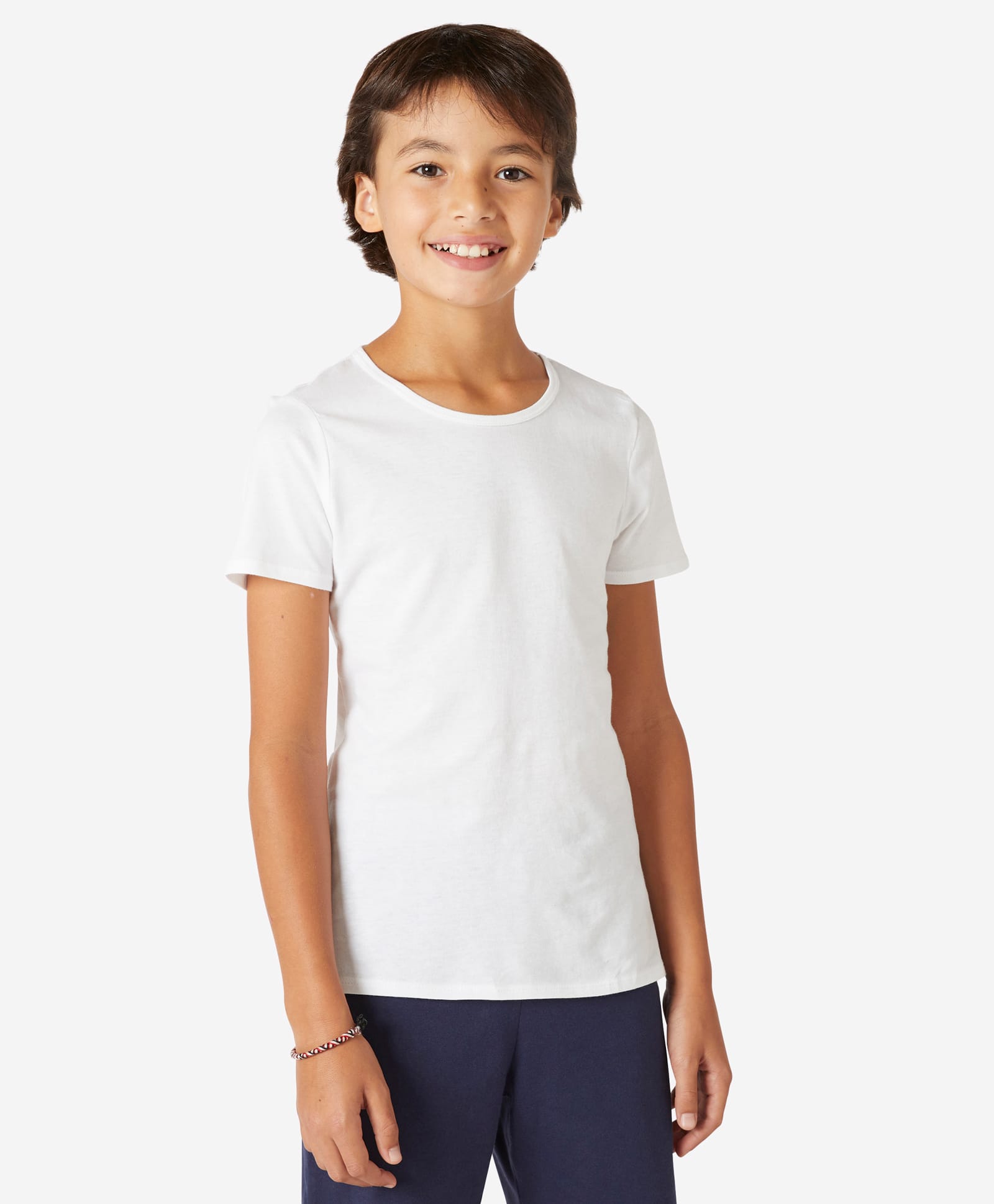 DECATHLON Cotton Knit Half Sleeves Solid Tee - White-image-28