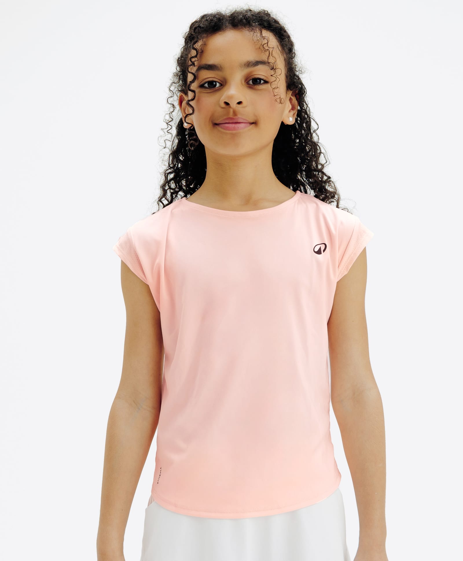DECATHLON Kuikma Knit Half Sleeves Brand Logo Printed Tee - Peach-picture-33