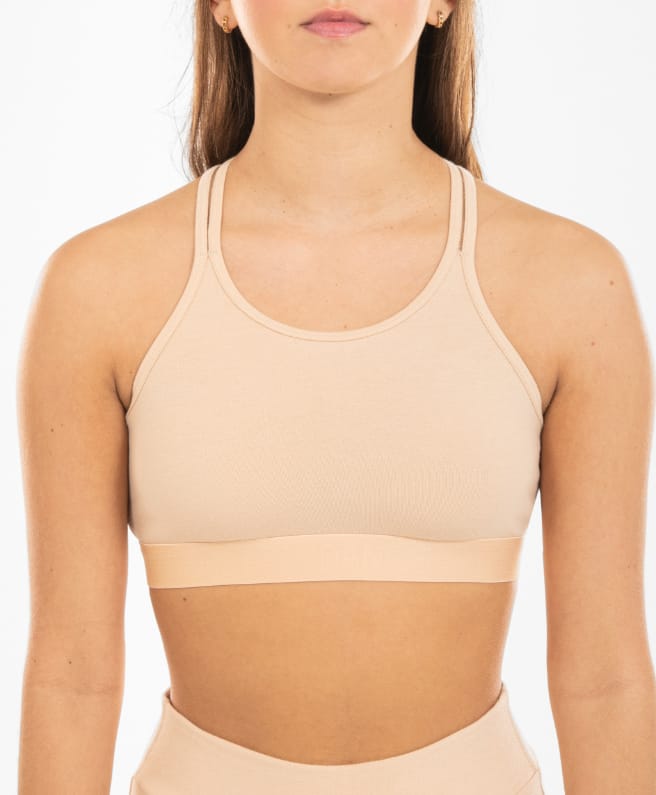 DECATHLON Domyos Cotton Knit Solid Sports Bra - Beige-image-33