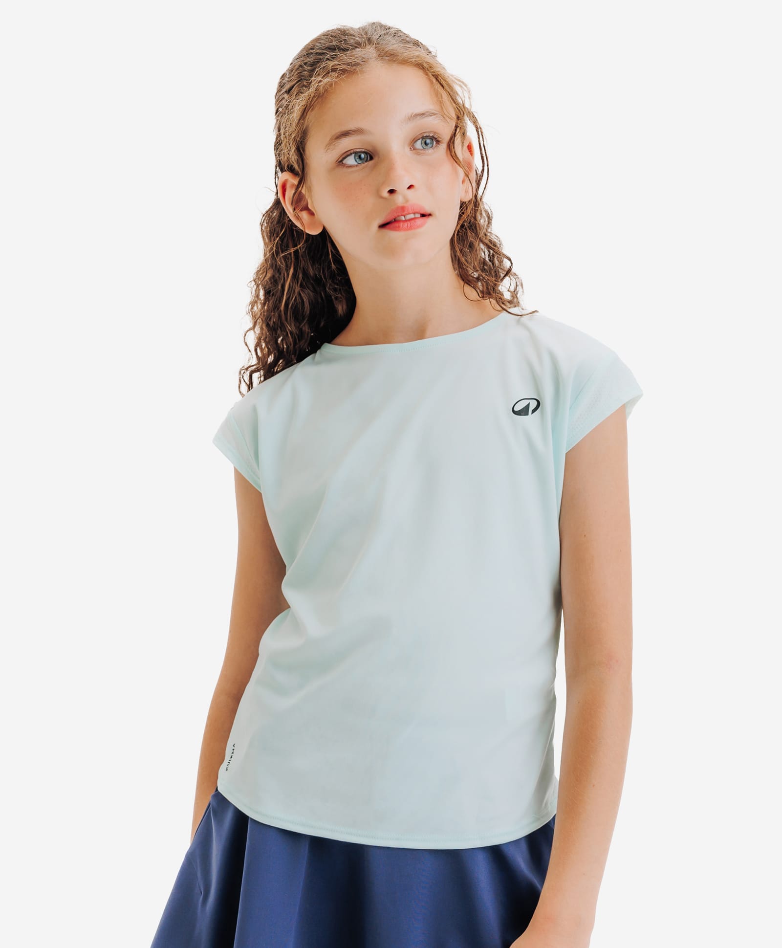 DECATHLON Kuikma Knit Half Sleeves Brand Logo Printed Tee - Turquoise-picture-32