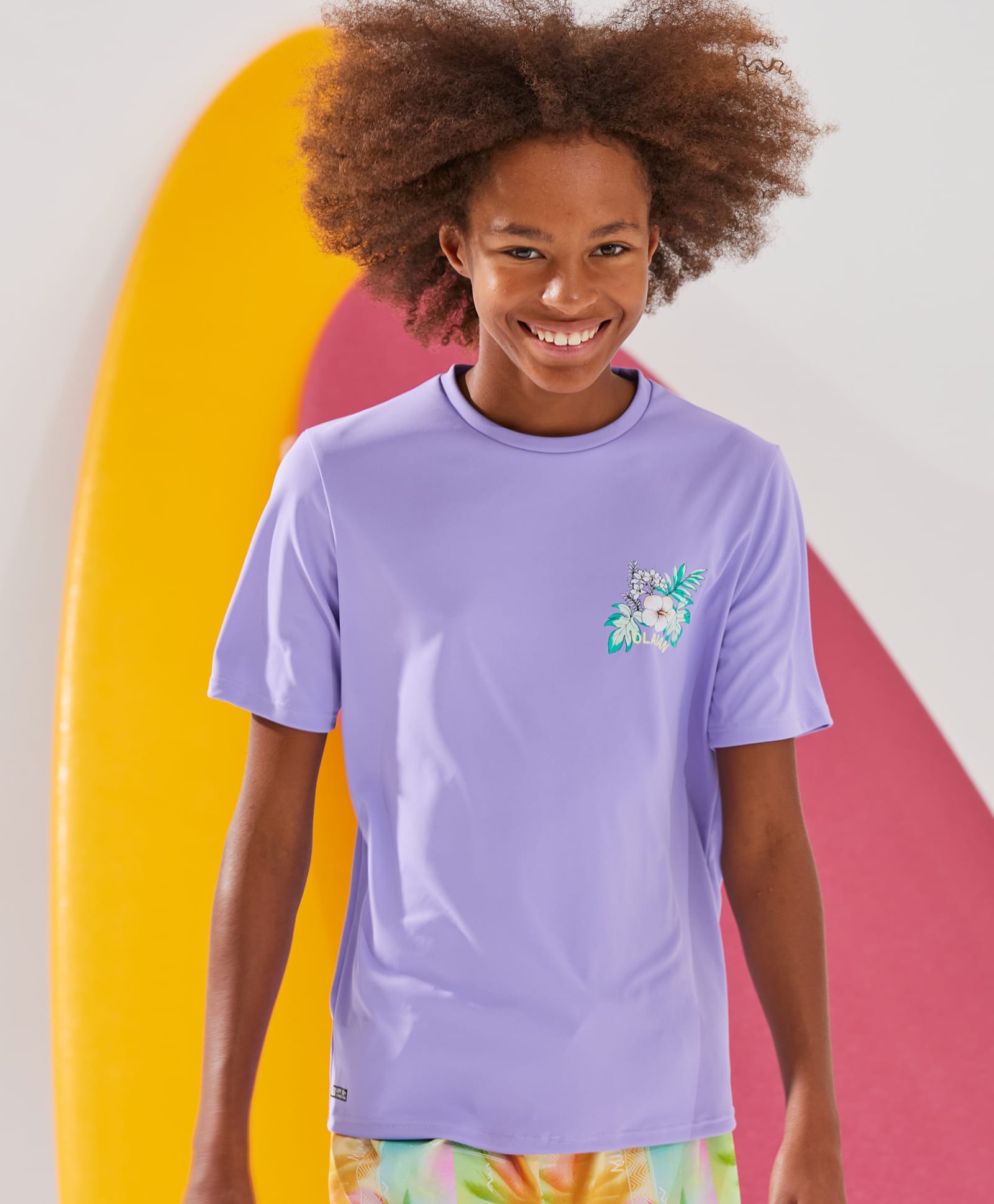 DECATHLON Knit Half Sleeves Floral Printed Tee - Purple-image-6