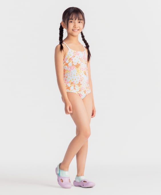 DECATHLON Knit Sleeveless Floral Printed Swimsuit - White-picture-23