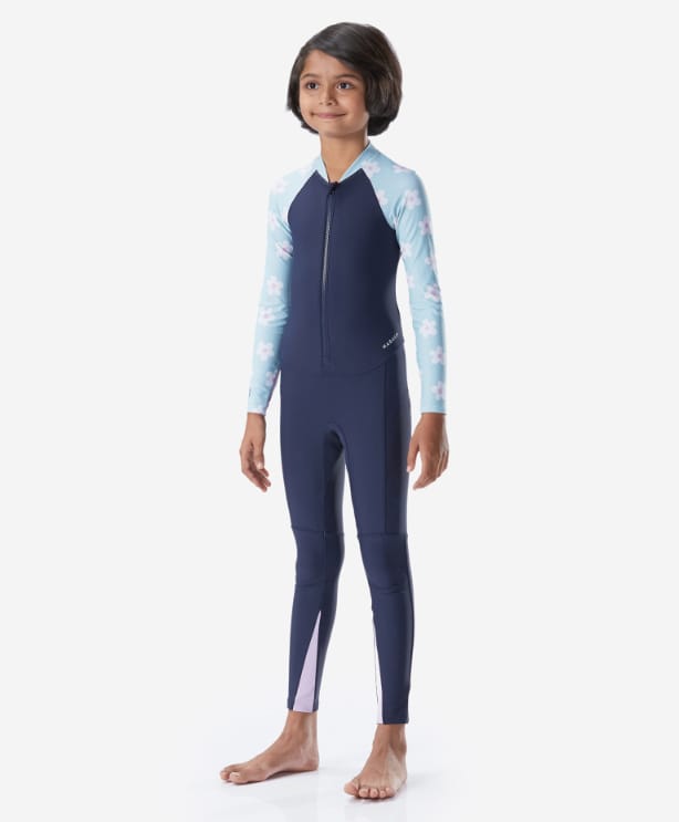 DECATHLON Full Sleeves Floral Printed Swimsuit - Blue-image-5