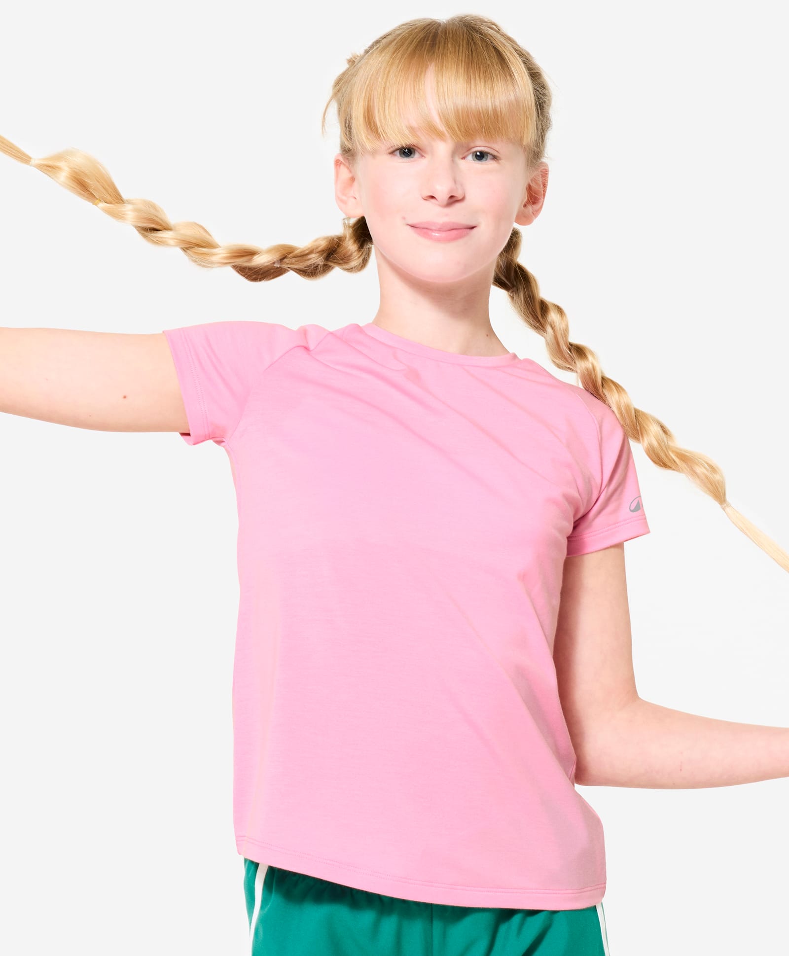 DECATHLON Knit Half Sleeves Solid Tee - Pink-image-6