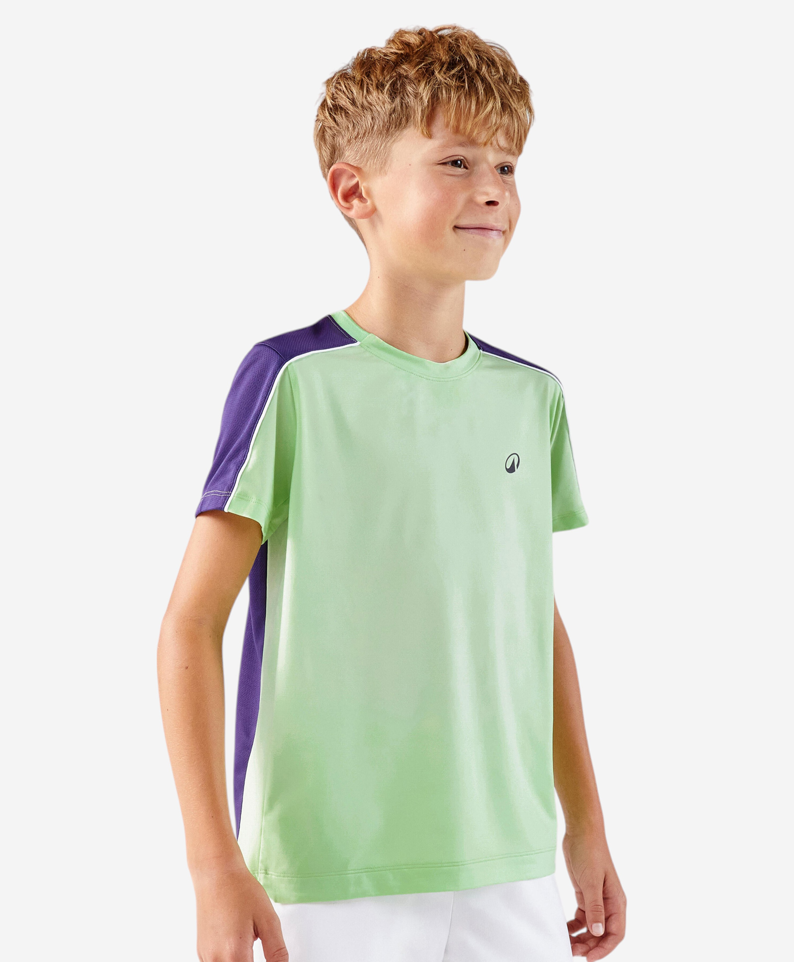 DECATHLON Kuikma Knit Half Sleeves Colour Blocked Tee - Green-picture-31