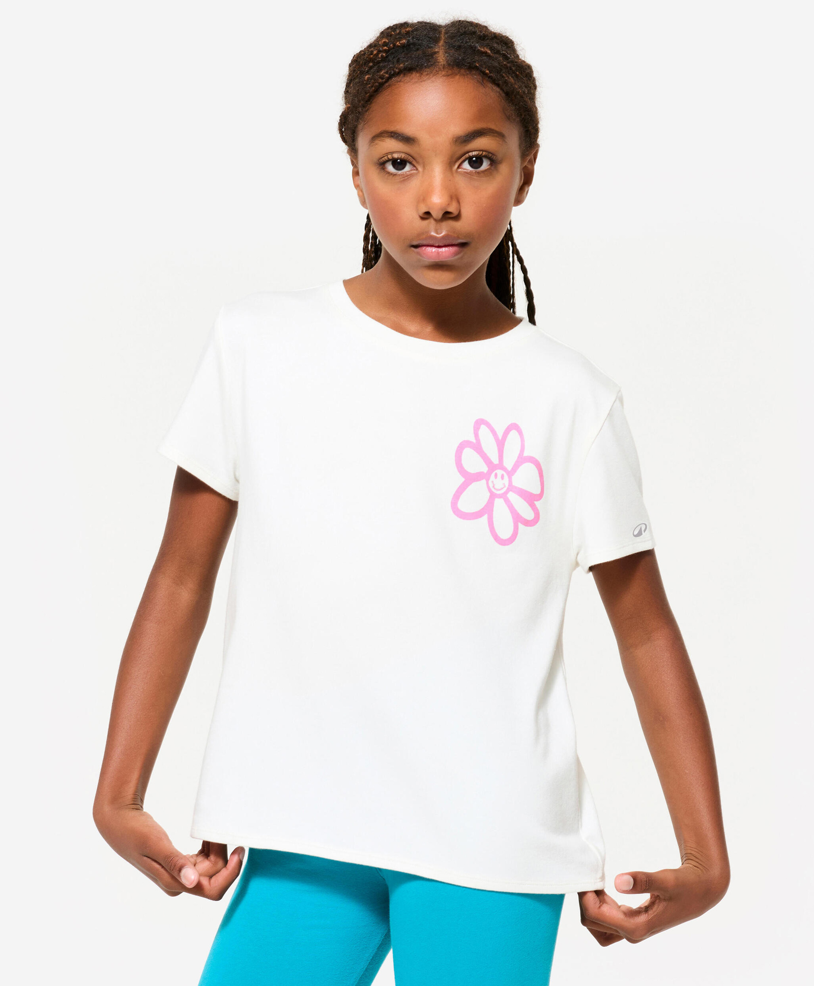 DECATHLON Knit Half Sleeves Floral Printed Tee - White-image-11