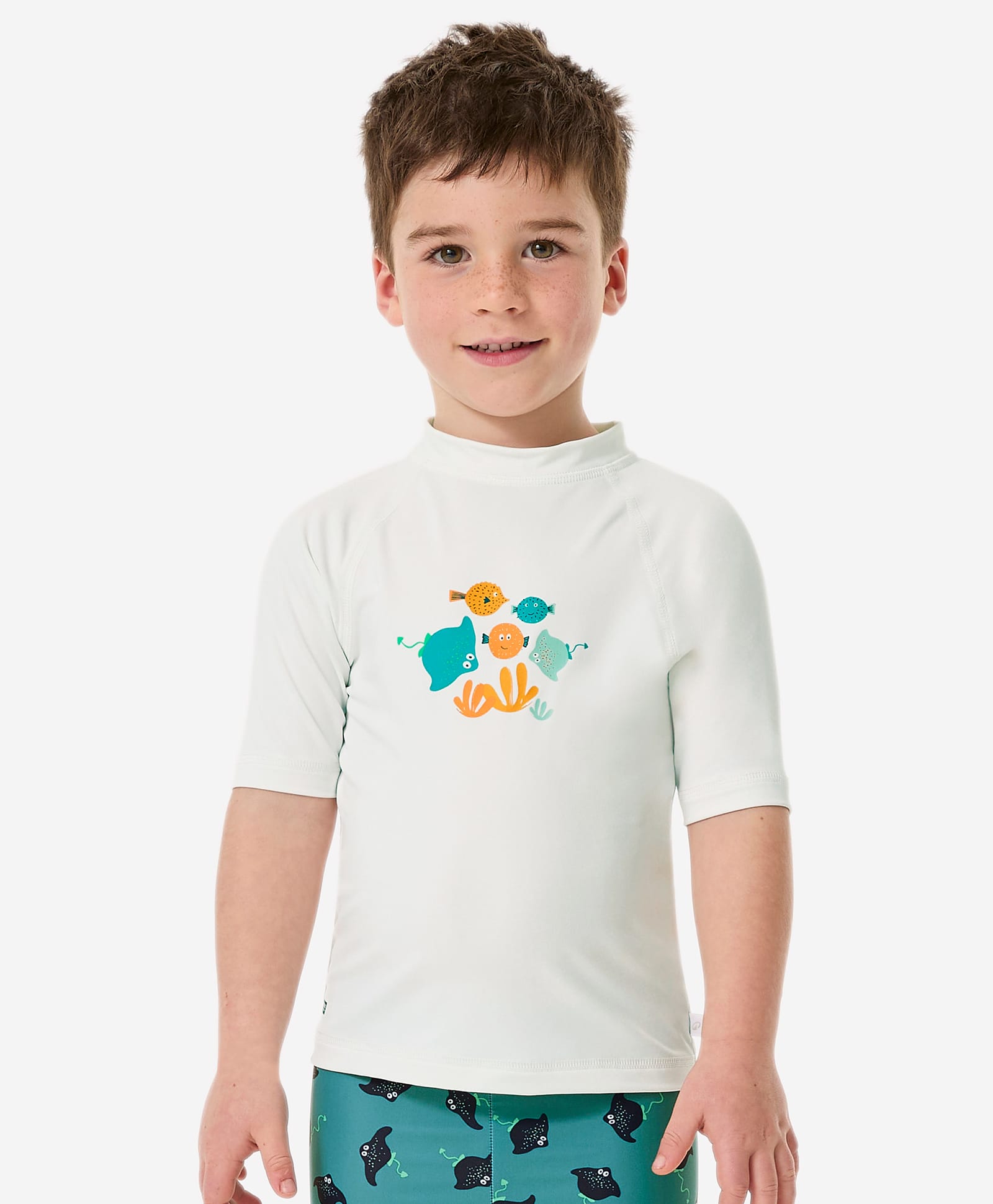 DECATHLON Knit Half Sleeves Sea Life Printed Tee - White-picture-24
