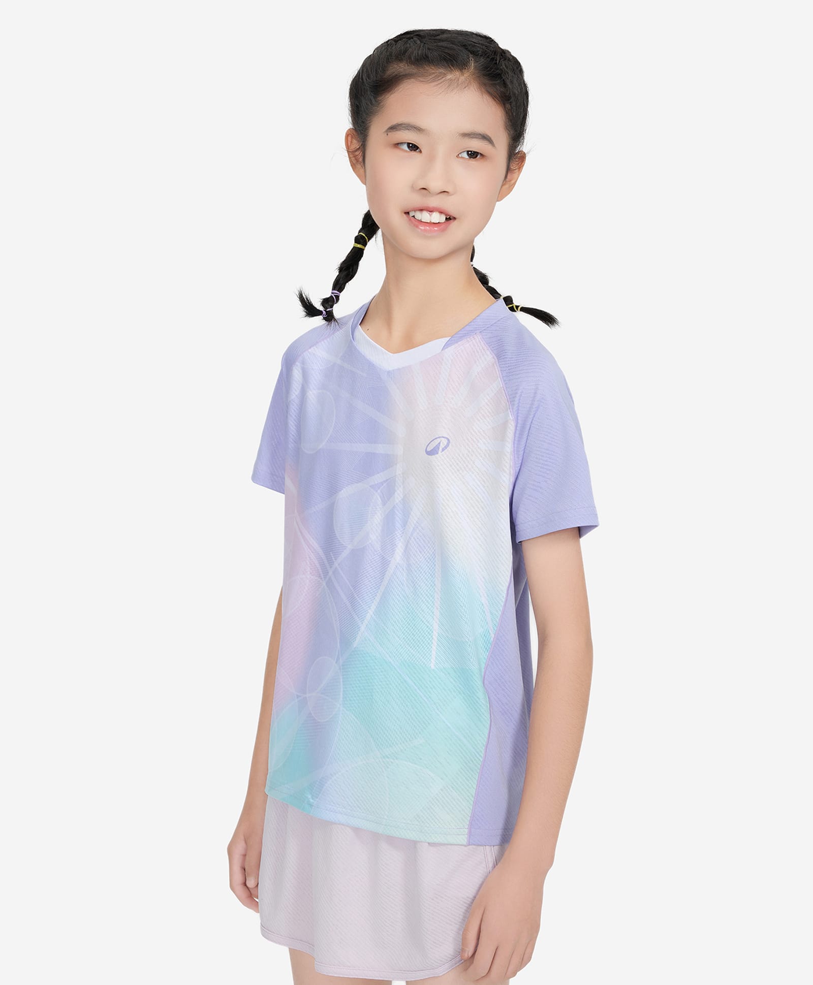 DECATHLON Knit Half Sleeves Abstract Printed Tee - Purple-image-27