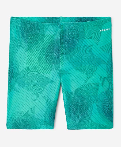 DECATHLON Nabaiji 100 Abstract Printed Swimming Trunks - Green-image-42