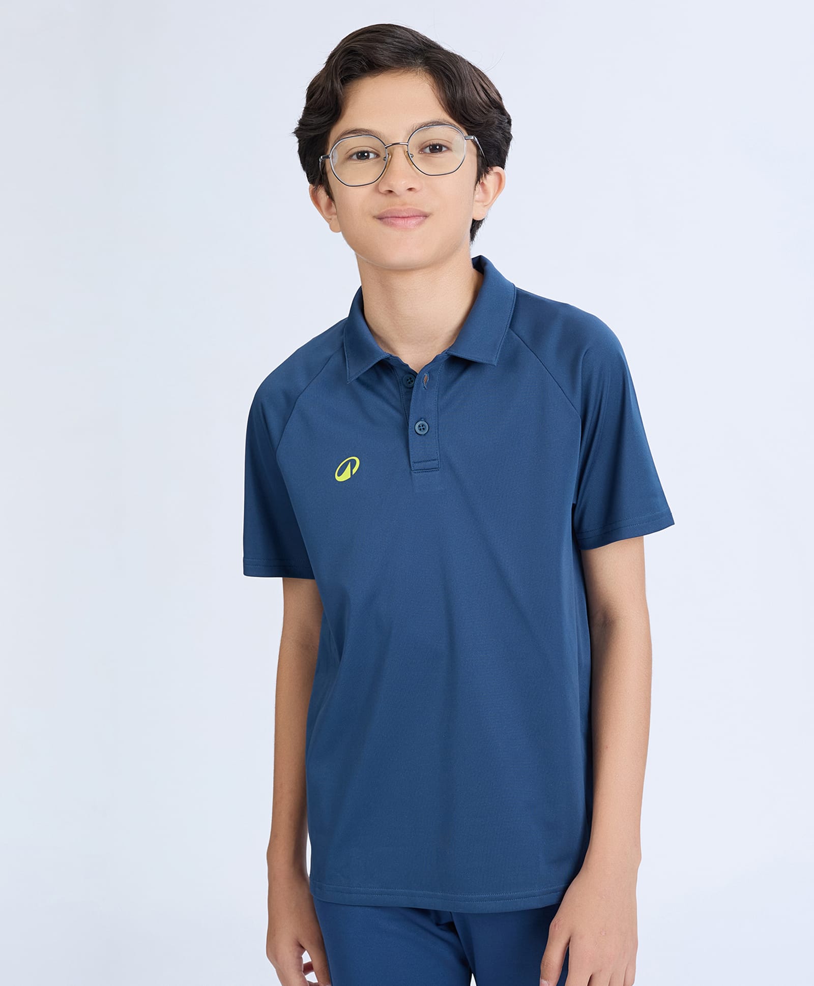 DECATHLON CP100 Knit Half Sleeves Brand Logo Printed Polo Tee - Blue-picture-15