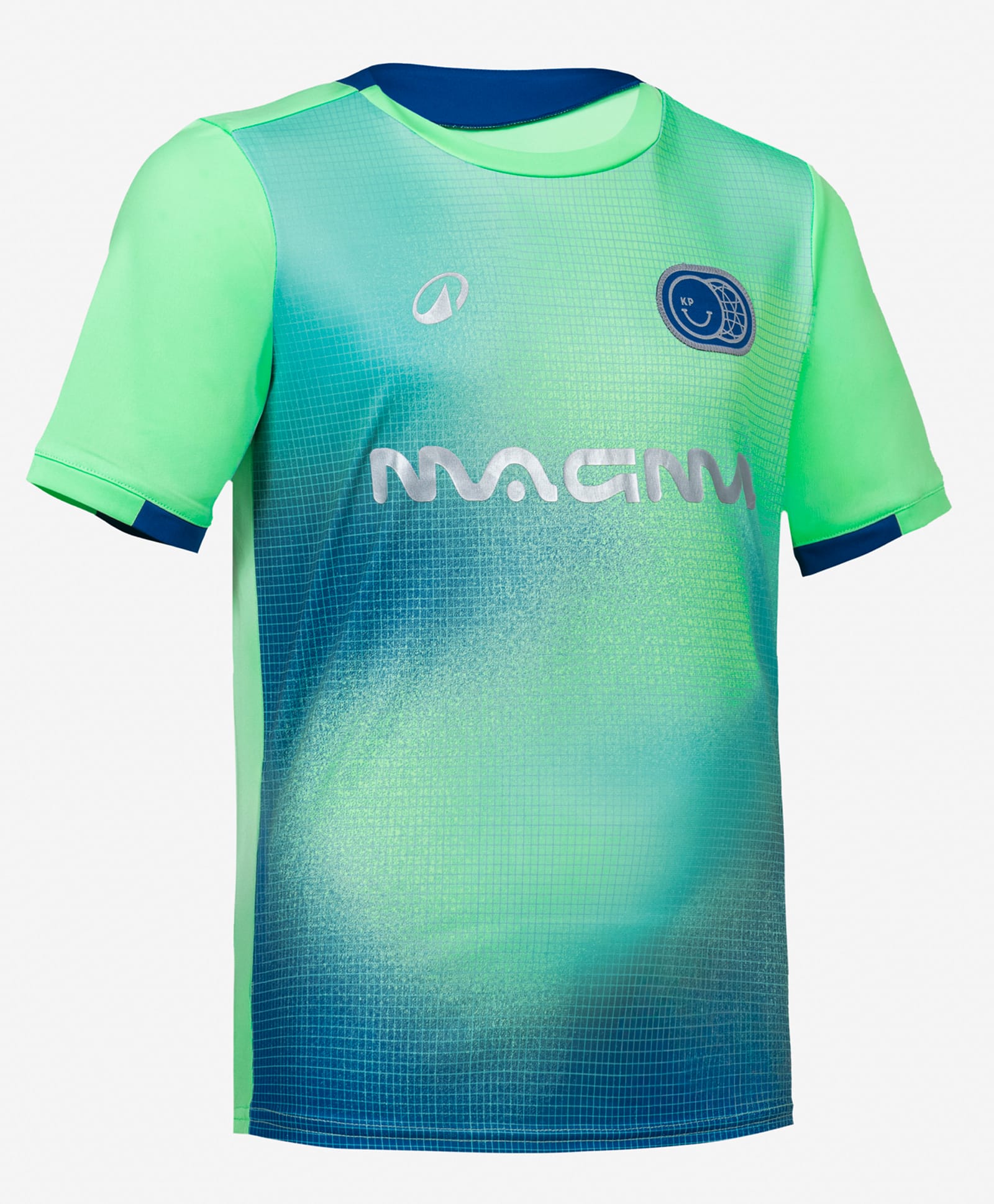 DECATHLON Kipsta Viralto Knit Half Sleeves Checked & Magma Text Printed Tee - Green-picture-33