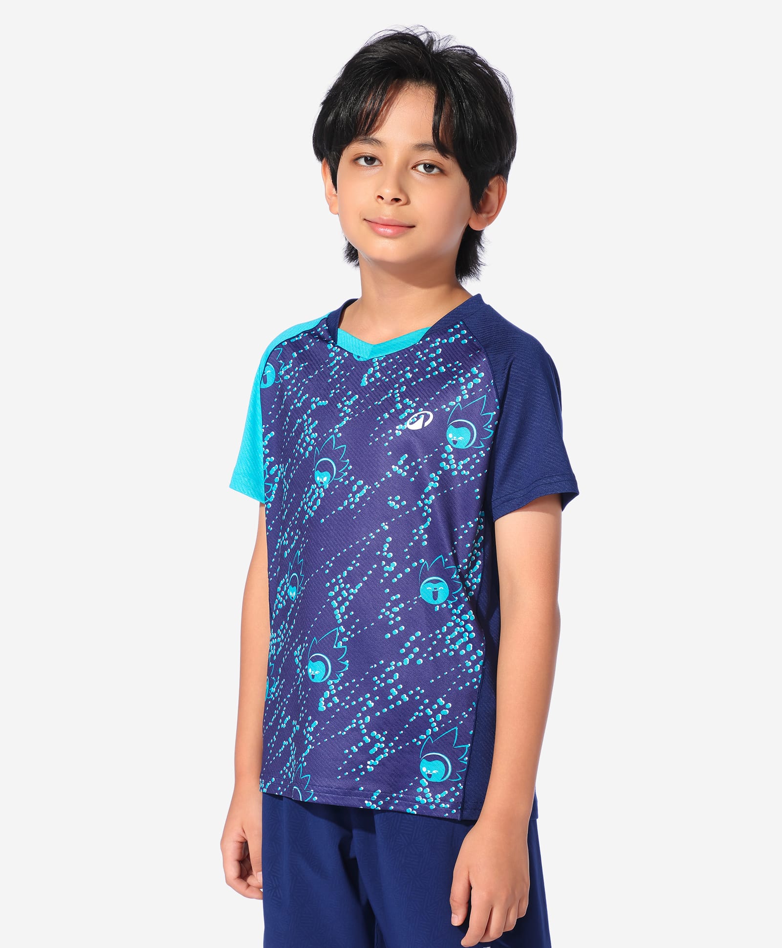 DECATHLON Kuikma 560 Knit Half Sleeves Abstract Printed Tee - Blue-picture-42
