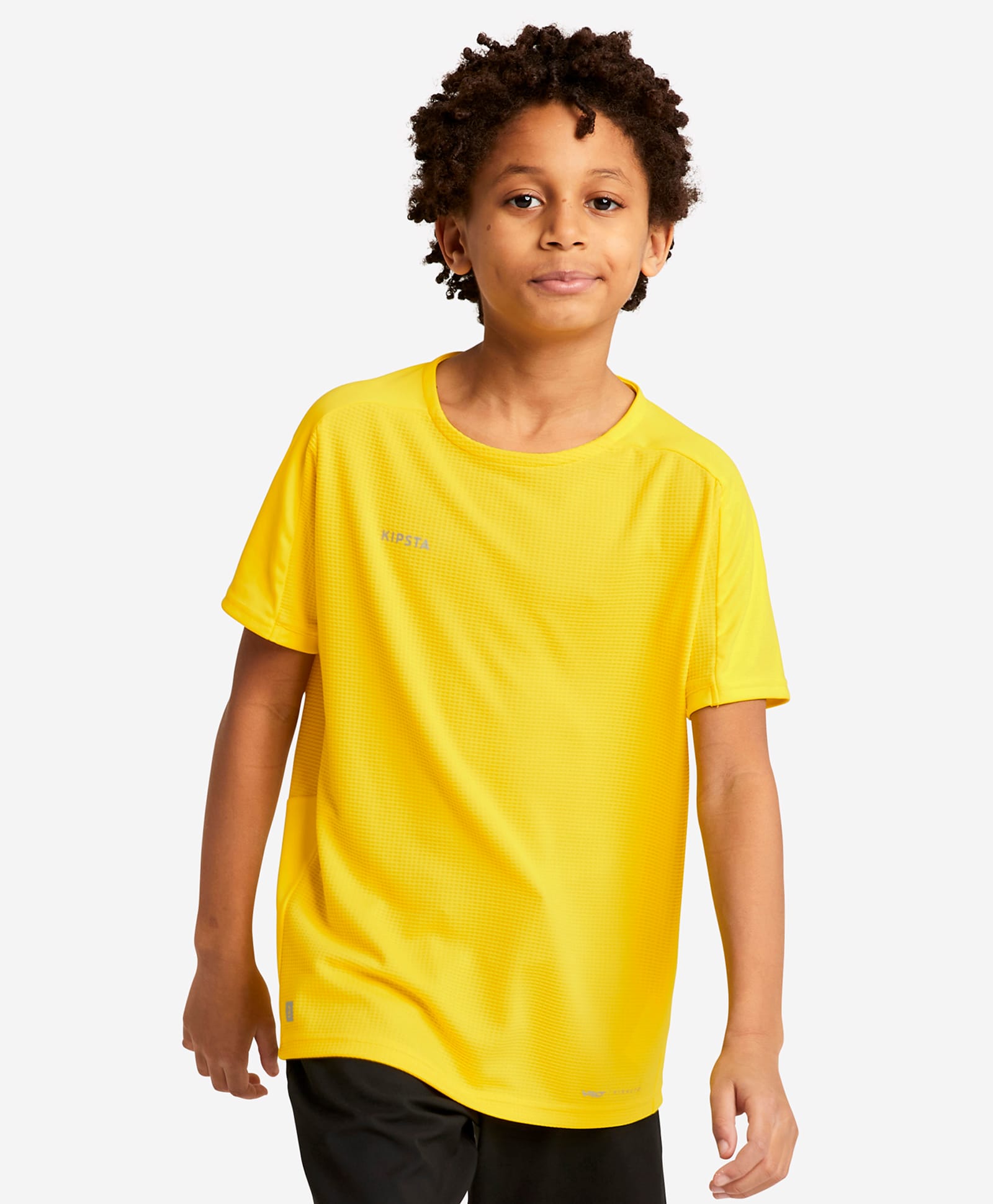 DECATHLON Kipsta Viralto Knit Half Sleeves Brand Name Printed Tee - Yellow-picture-19