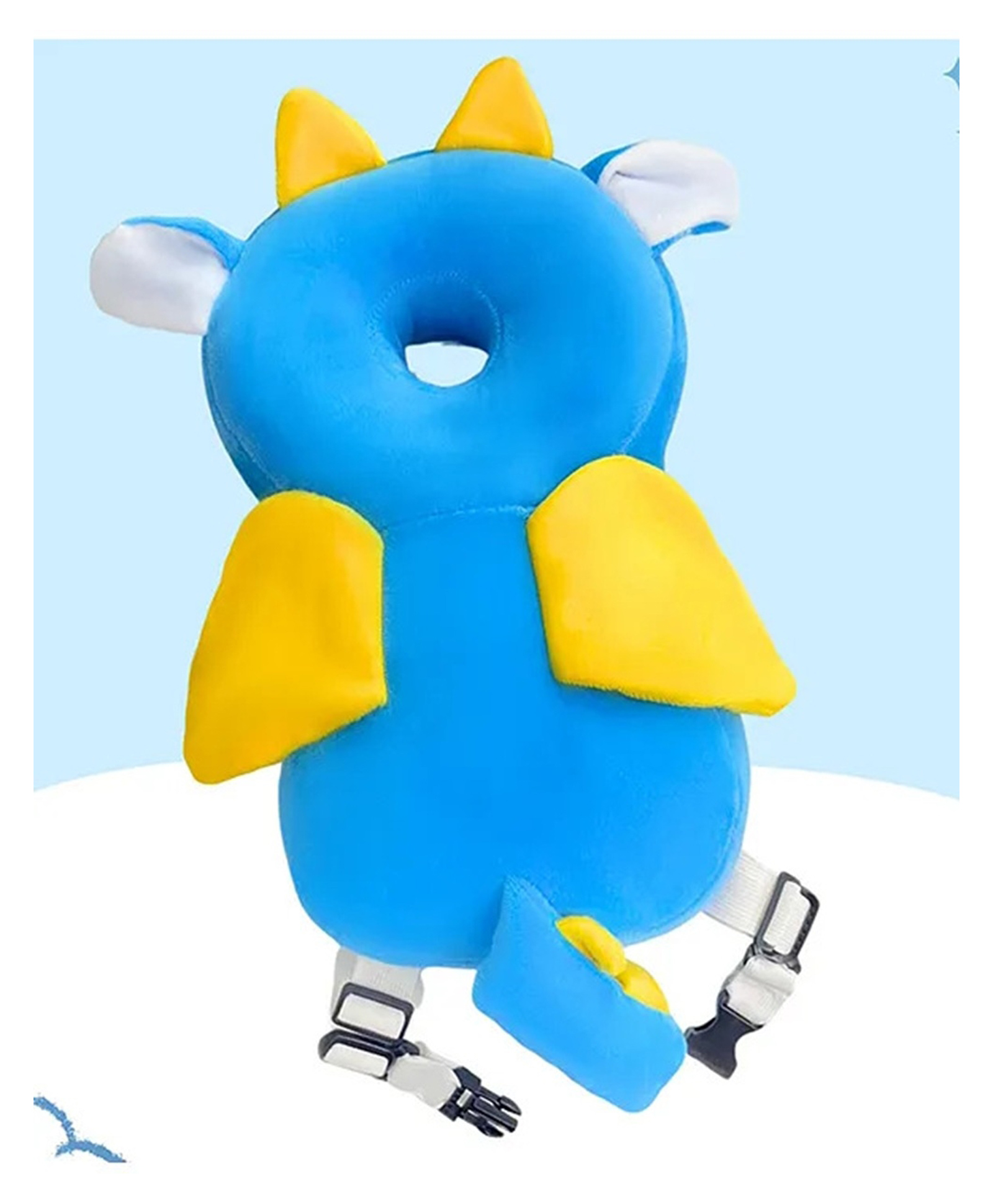 Boxot impex Baby Safety Head Protector Cushion Backpack Dragon Shape Adjustable Chest Strap for Crawling Infants Soft Head Protection Pillow-image-35