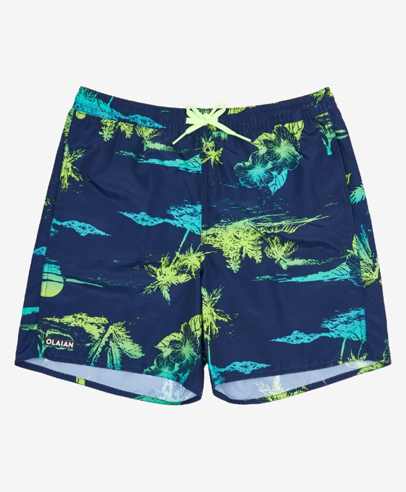 DECATHLON Abstract Printed Swimming Trunks - Blue-picture-10