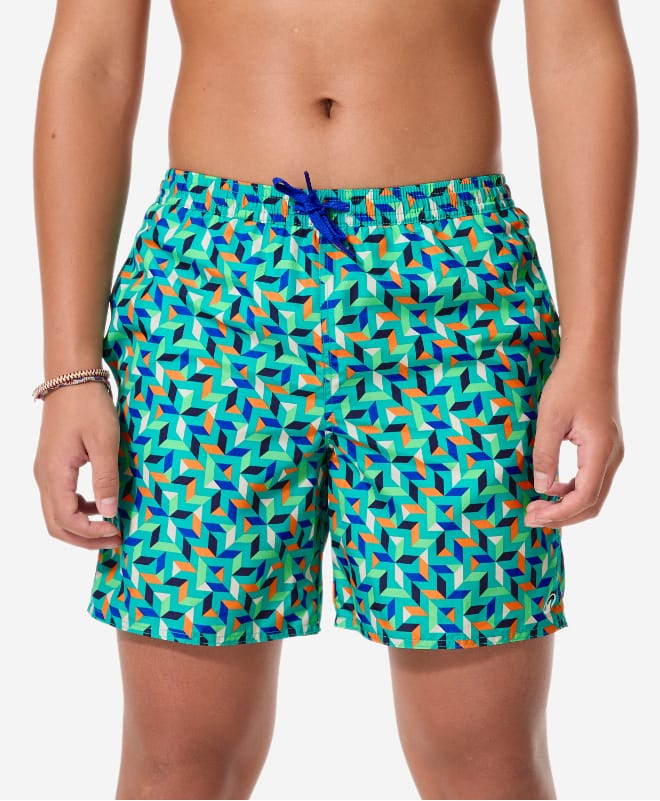 DECATHLON Geometric Printed Swimming Trunks - Multi Colour-image-49