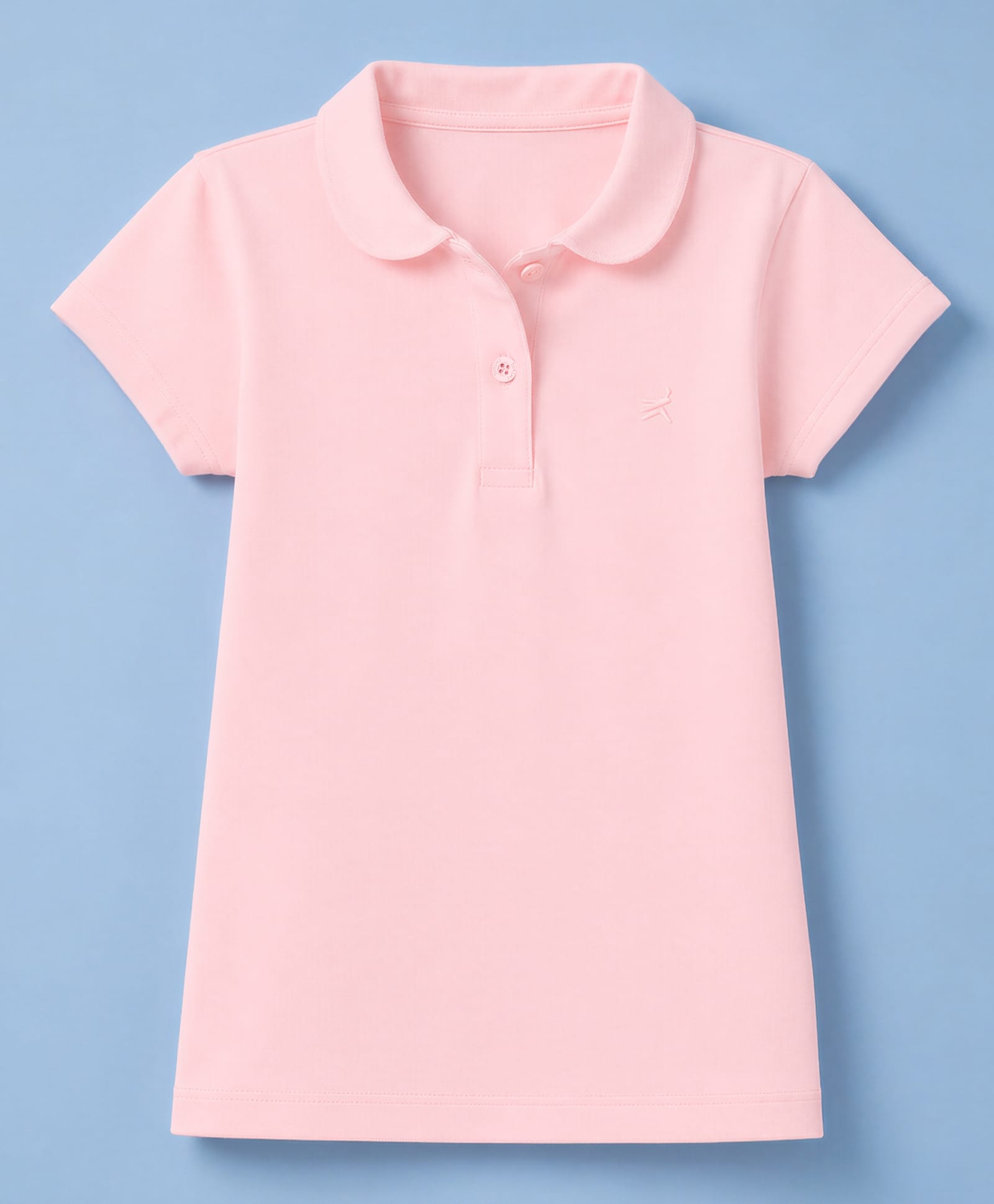 Doreme Cotton Knit Half Sleeves Solid Polo T-Shirt - Light Pink-image-8