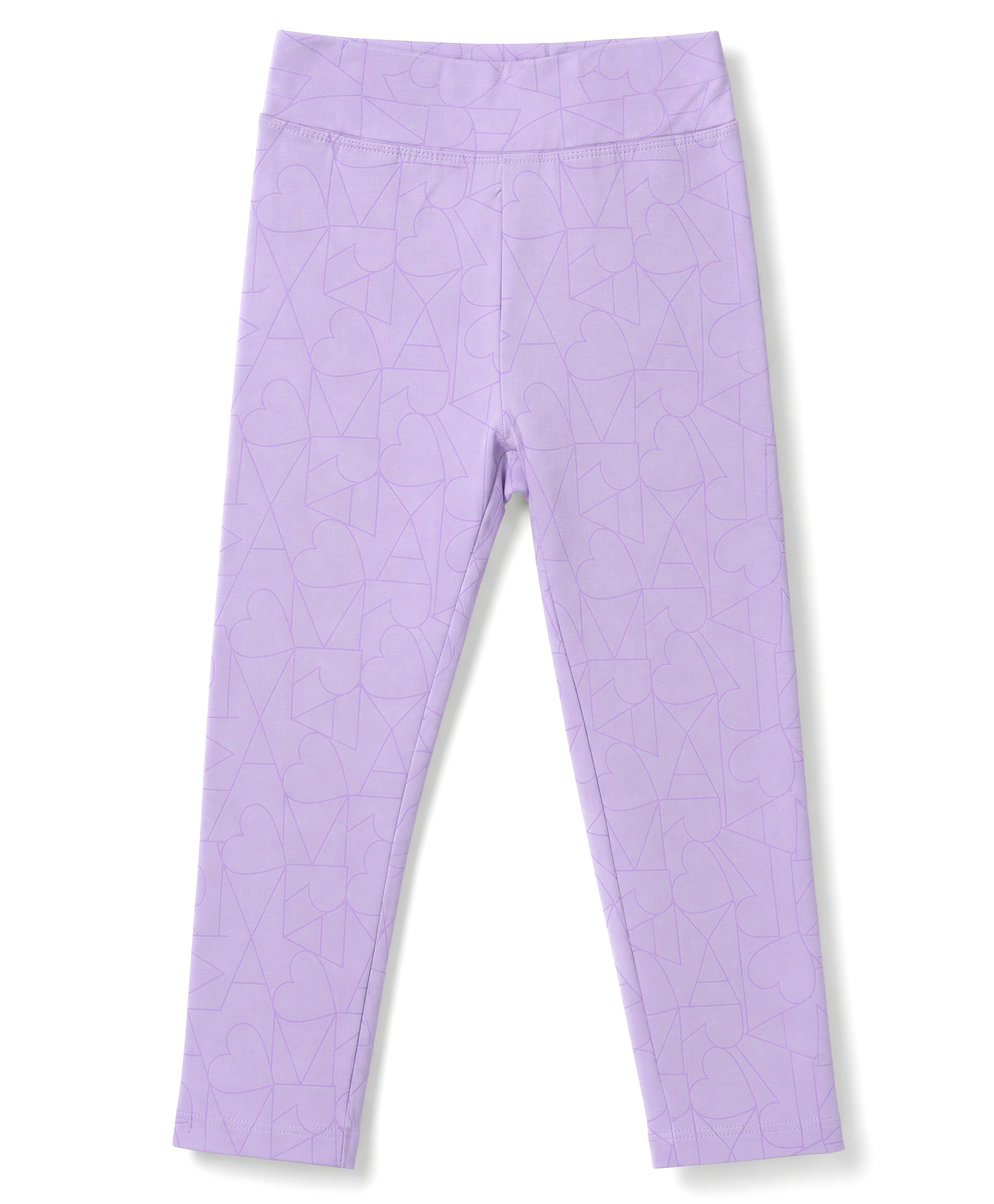 Doreme Sinker Knit Full Length Hearts Printed Leggings - Lilac-image-48