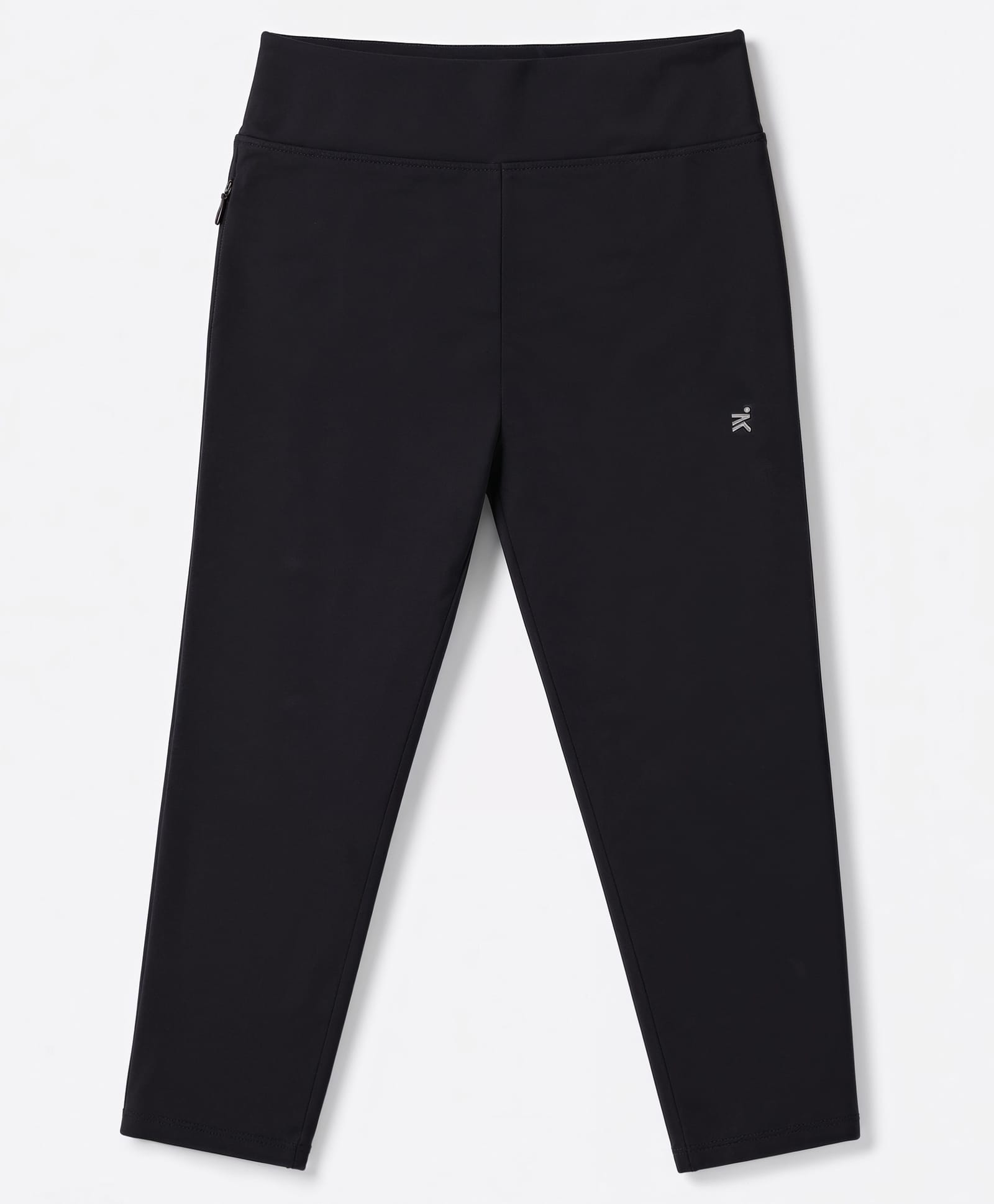 Doreme Sinker Knit Full Length Solid Leggings - Black-image-26